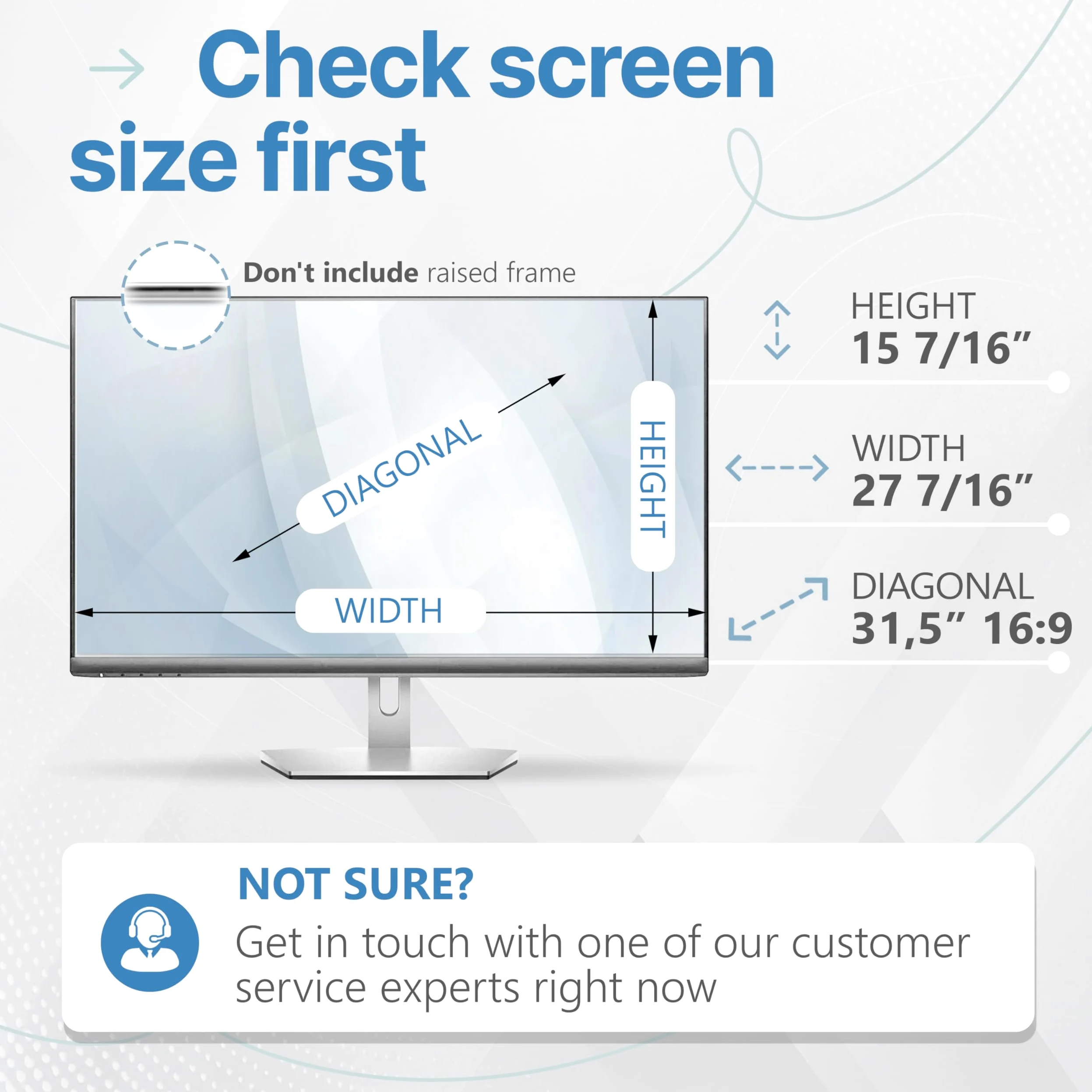 VINTEZ Schermo privacy da 31,5 pollici 16:0.9 per monitor e laptop - Pellicola protettiva antiriflesso per la luce blu Filtro per gli occhi - Schermo del computer Privacy Shield [1 confezione]