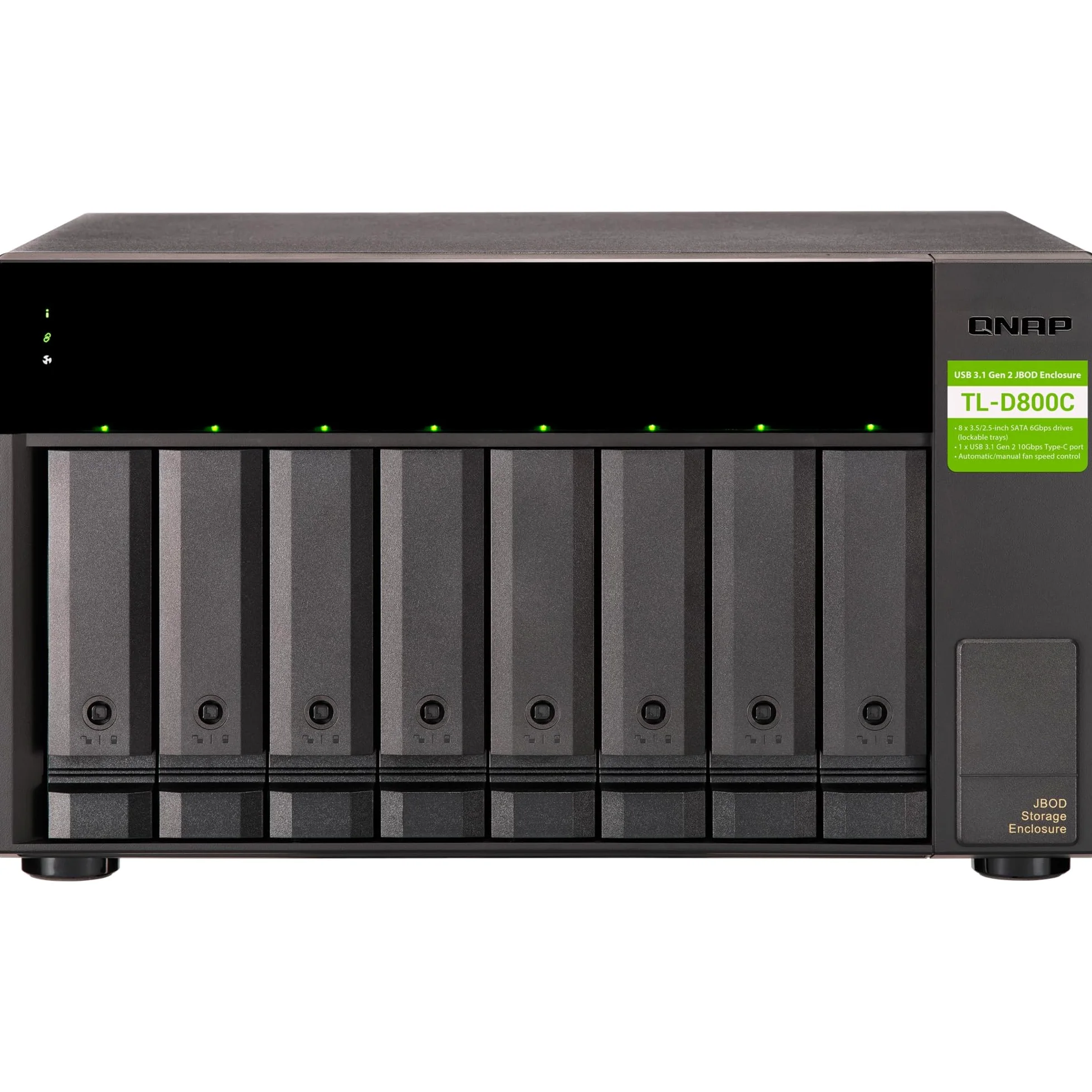 Qnap TL-D800c FestplatteN-Array Jbod 8-Bay Sata Usb 3.2 Gen 2 Extern (extern)