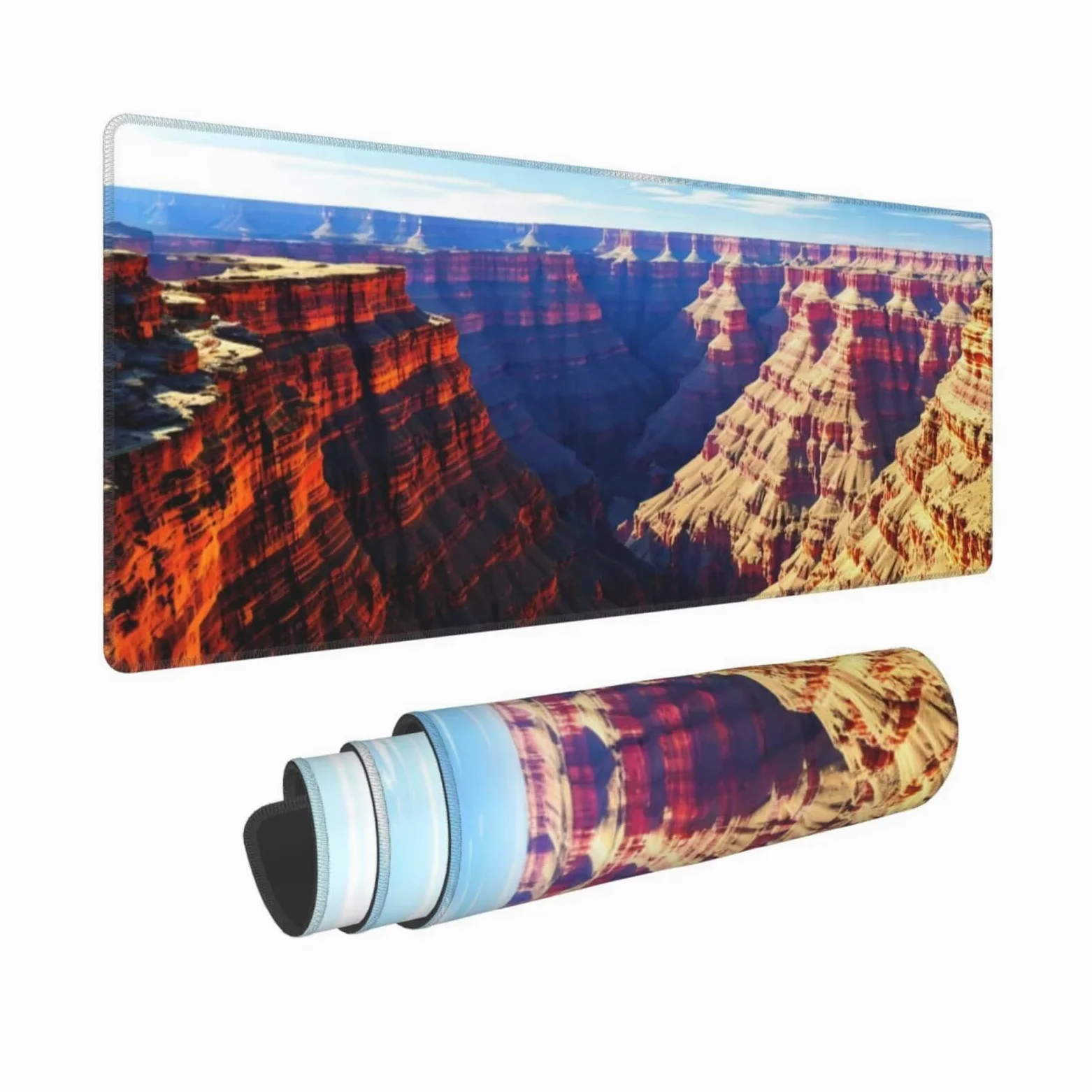 Tappetino Mouse, Tappetino Mouse Gaming Grande XXL 1500x800x3mm Tappetino Scrivania Mouse Pad, Base in Gomma Antiscivolo, Bordi Cuciti,Lavabile, Mousepad per Ufficio e Gaming (Grand Canyon) R-120