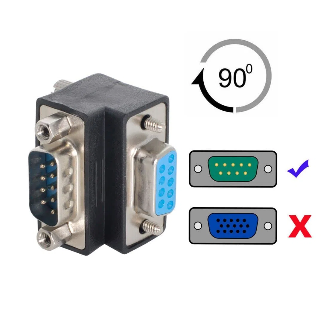chenyang D-SUB rs232 9pin maschio in basso 90 gradi con adattatore di estensione femminile