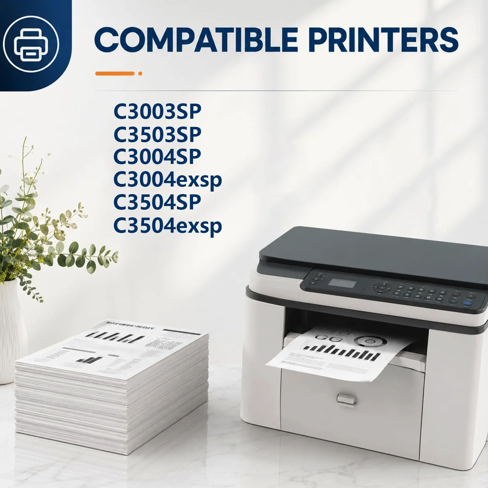 Cartuccia di toner MPC3503, sostituzione nera ad alta resa per la stampante Ricoh LaserJet C3003SP C3004SP C3503SP C3504SP C3004exsp C3504exsp, 23000 pagine ,1Pack