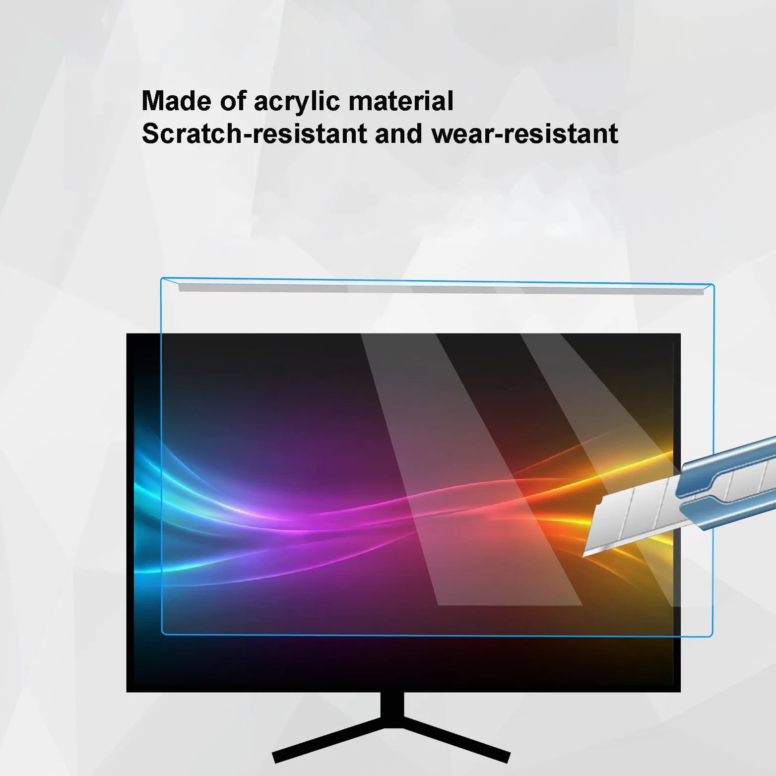 Computer Universale Filtro Anti Luce Blu,Pellicola Filtrante Anti-UV per la Protezione degli Occhi per Monitor& Desktop PC,staccabile,riutilizzabile,Installazione sospesa,Filtro anti luce blu