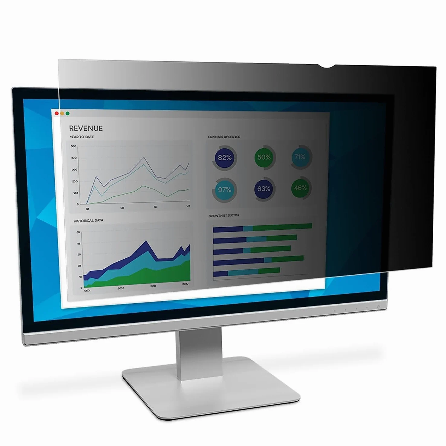 3M Privacy Filter for 30" Widescreen Monitor, 16:10, Nero