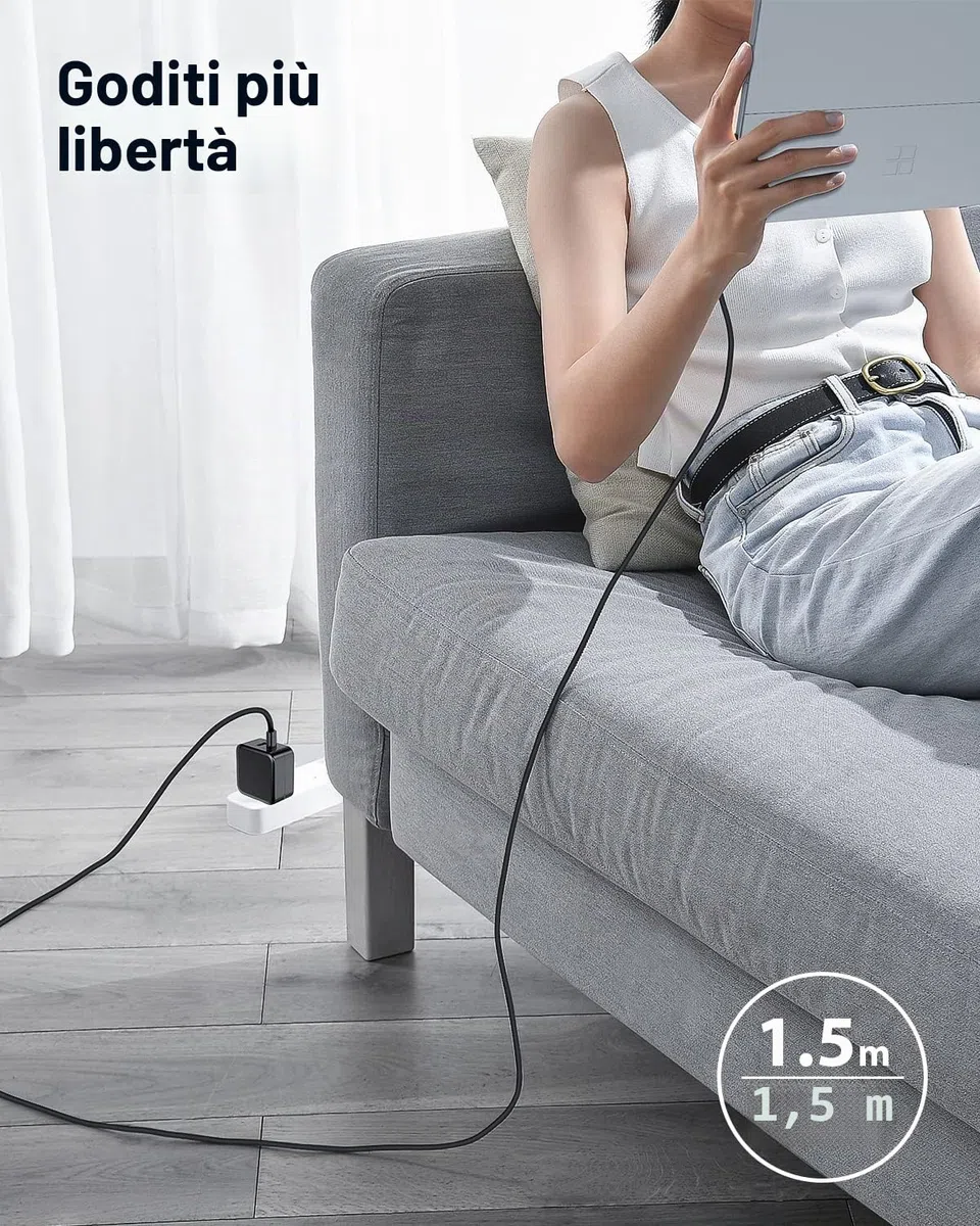 Alimentatore Surface Pro 65W Caricatore Caricabatterie per Surface Pro 9/8/7/6/5/4/3/X/2017 Surface Go/Surface Laptop/Surface Book Model 1706 1800 con Port USB