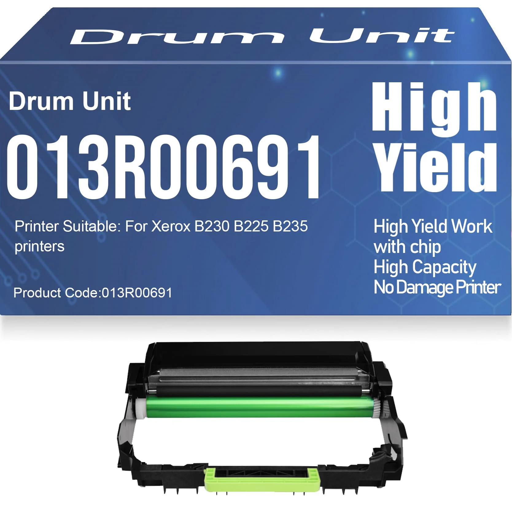 Unità tamburo ad alta resa 013R00691 Compatibile per Xerox B230 B225 B235 Stampanti 12.000 pagine,1PC-Black