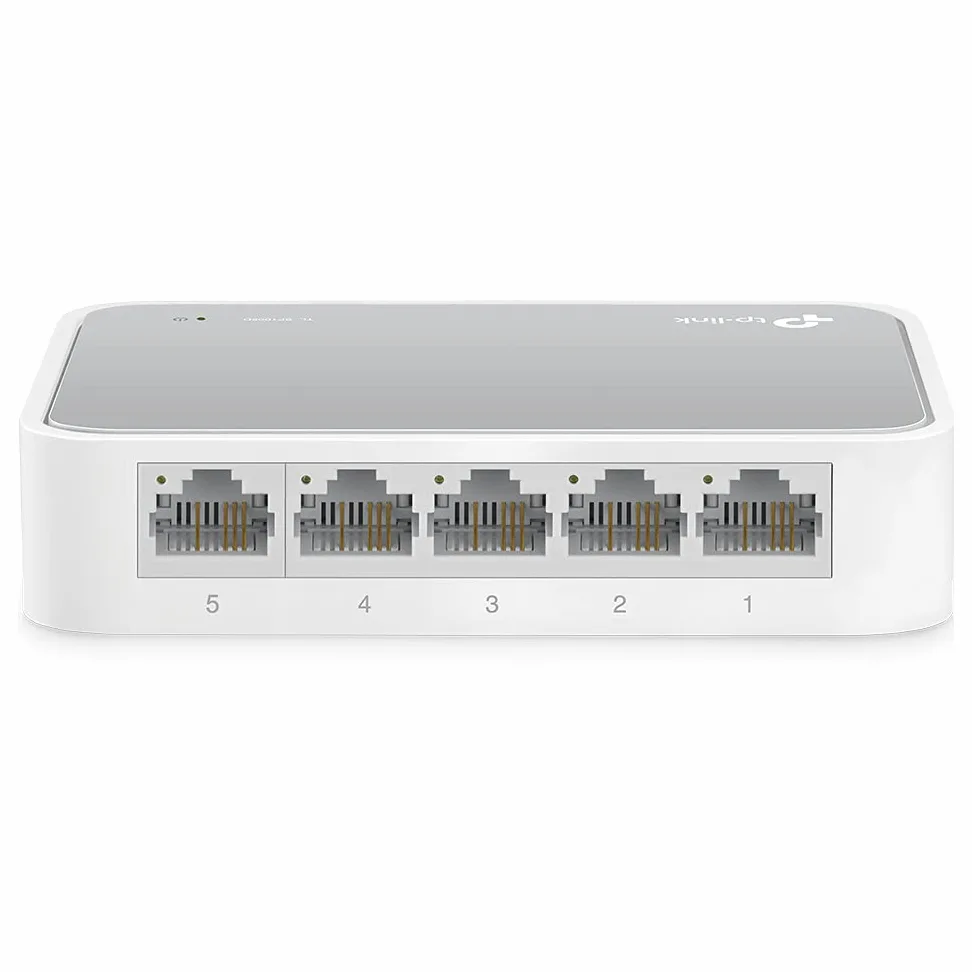 TP-Link TL-PA4010 Kit Powerline, AV600 Mbps Su Powerline, 1 Porta Ethernet, Plug And Play, Bianco & TL-SF1005D Switch Desktop, 5 Porte RJ45 10/100 Mbps, Plug & Play