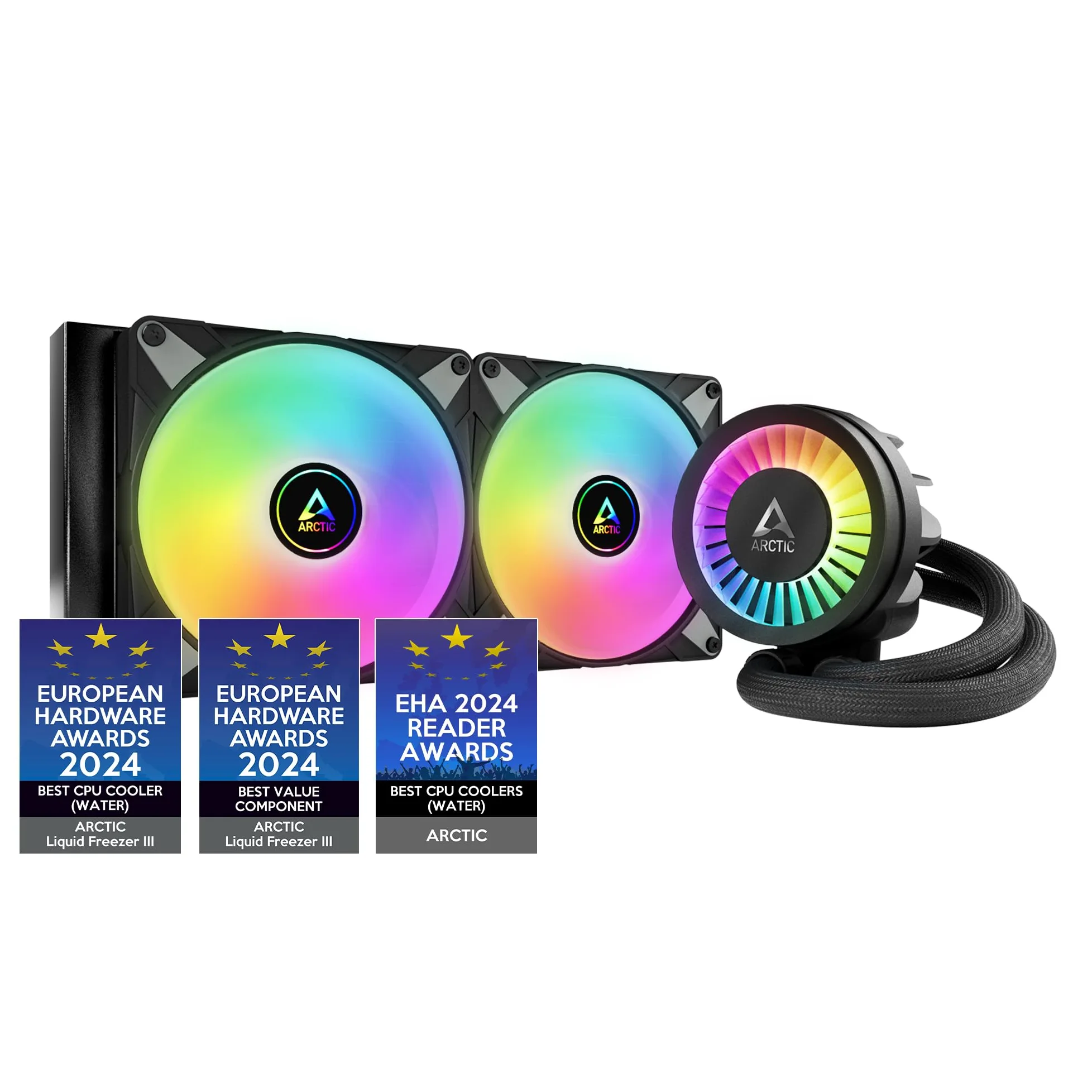 ARCTIC Liquid Freezer III 280 A-RGB (nero)- Sistema di raffreddamento ad acqua per PC, dissipatore a liquido All-in-One per CPU AIO, compatibile con Intel e compatibile con AMD, pompa efficiente