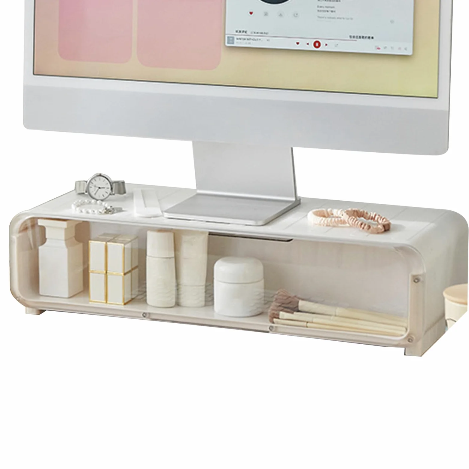 Alzaschermo per Scrivania Ergonomico E Antiscivolo, Multiuso Con Spazio Di | Alzatina per Laptop e Organizzatore da Ufficio Per Scuola, Postazione Di Lavoro, PC, Stampant