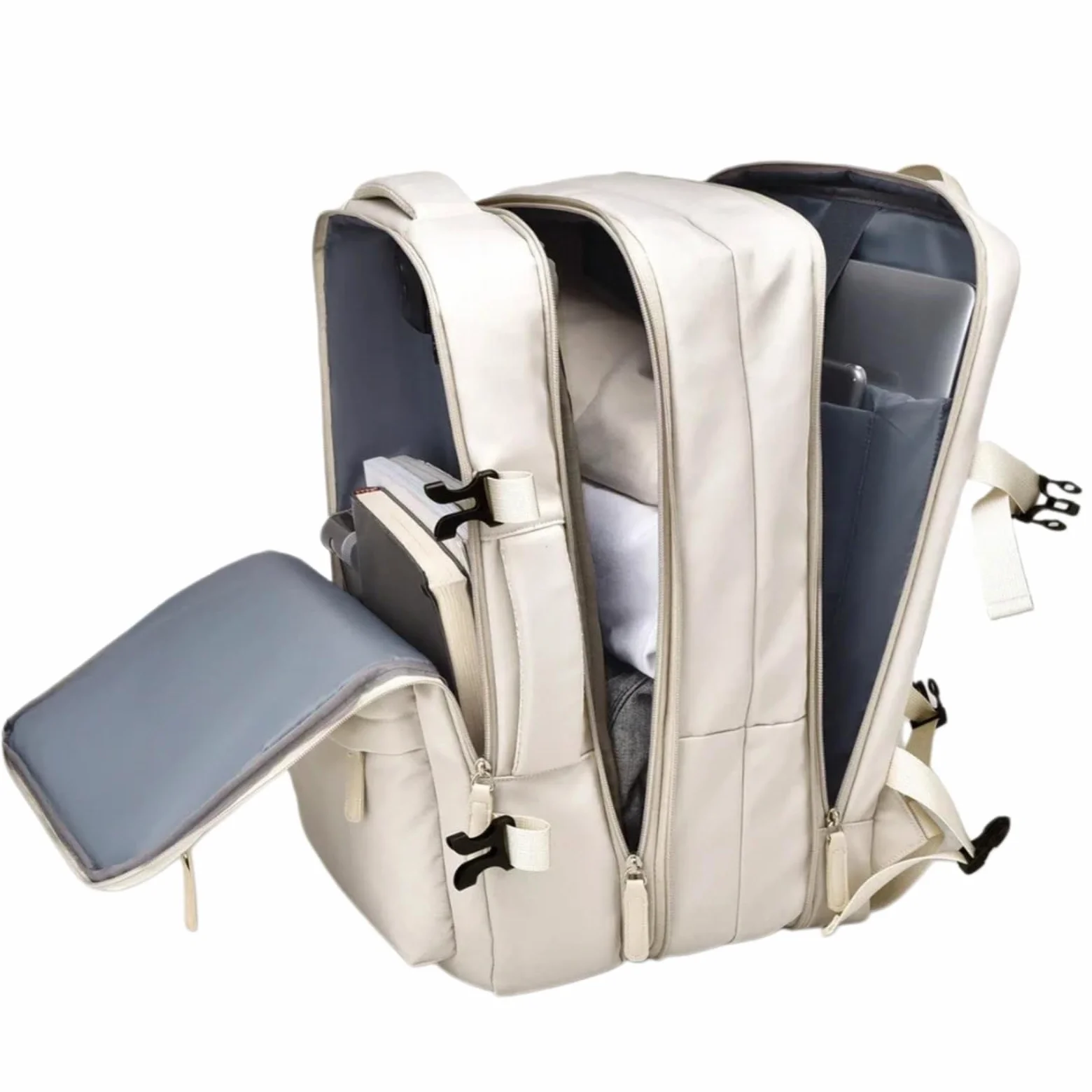 Zaino 40x30x20 della Cabina Dell'aereo, Borsa di Viaggio del Portatile Grande capacità con Compartimenti Stoccaggio Multipli-Grey