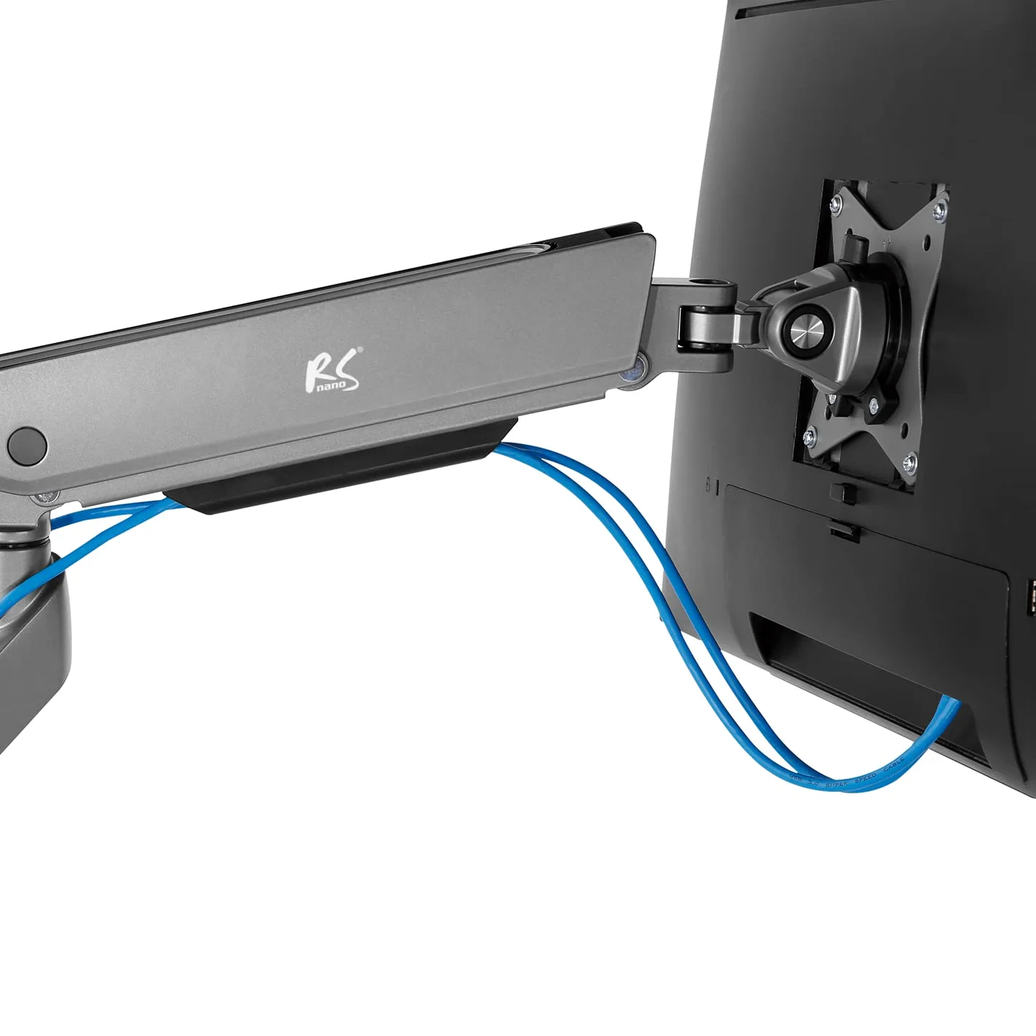 Supporto per monitor da gioco NanoRS 17-32" con illuminazione LED RGB regolabile Supporto da tavolo Regolabile in altezza Girevole Inclinabile Max. 9 kg VESA 75x75 / 100x100 (1x)