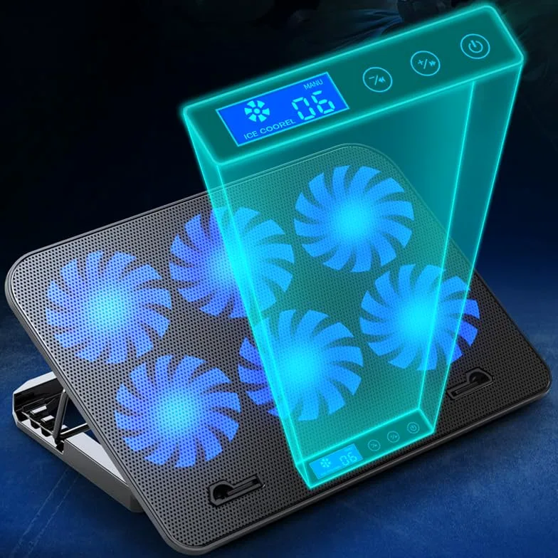 Sxhlseller Base di Raffreddamento per Laptop Raffreddamento Rapido Efficiente Regolazione 'angolo a Livelli per Laptop da 18 Pollici Supporto per Impiegati Rete (Il display LCD intelligente