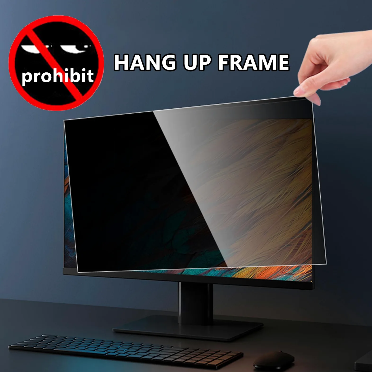 Pellicola protettiva per la privacy per monitor da 24 pollici, filtro anti luce blu per computer, pellicola protettiva per monitor per la cura degli occhi (16:9, 547 mm x 320 mm)