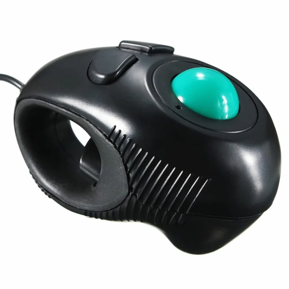 Generico Nuovi mouse con impugnatura a dito, 4DB Mini mouse con trackball Mouse cablati con controllo del pollice portatile Per computer PC Adatto a utenti mancini e destrorsi