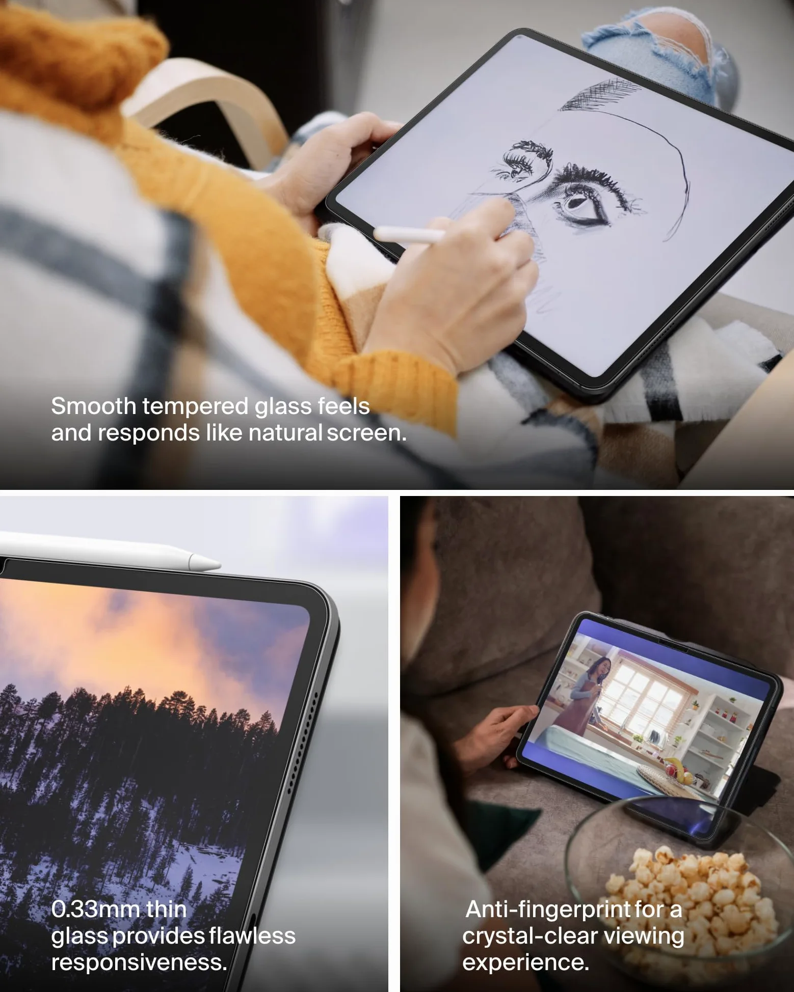 Belkin ScreenForce - Pellicola proteggi schermo in vetro temperato per Apple iPad Pro 13" di settima generazione, sottile, extra resistente, antigraffio, facile installazione, compatibile con custodia