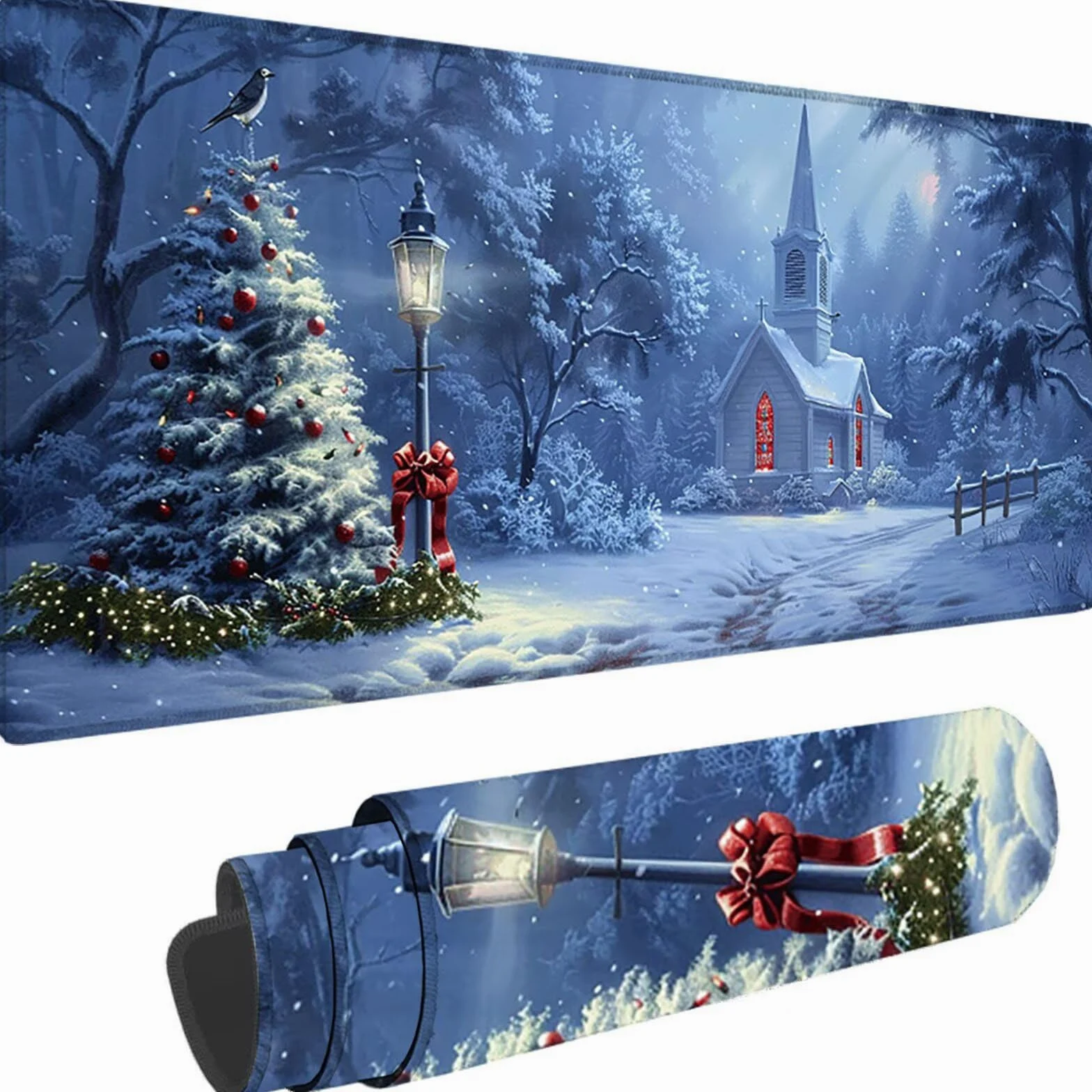 Tappetino Mouse Grigio Tappetino Mouse Grande Inverno Esteso Gaming Mousepad XXL 1500x800x3 mm, Base in Gomma Impermeabile e Antiscivolo Sottomano Scrivania per Gaming, Laptop, Accessori Scrivania 8-H