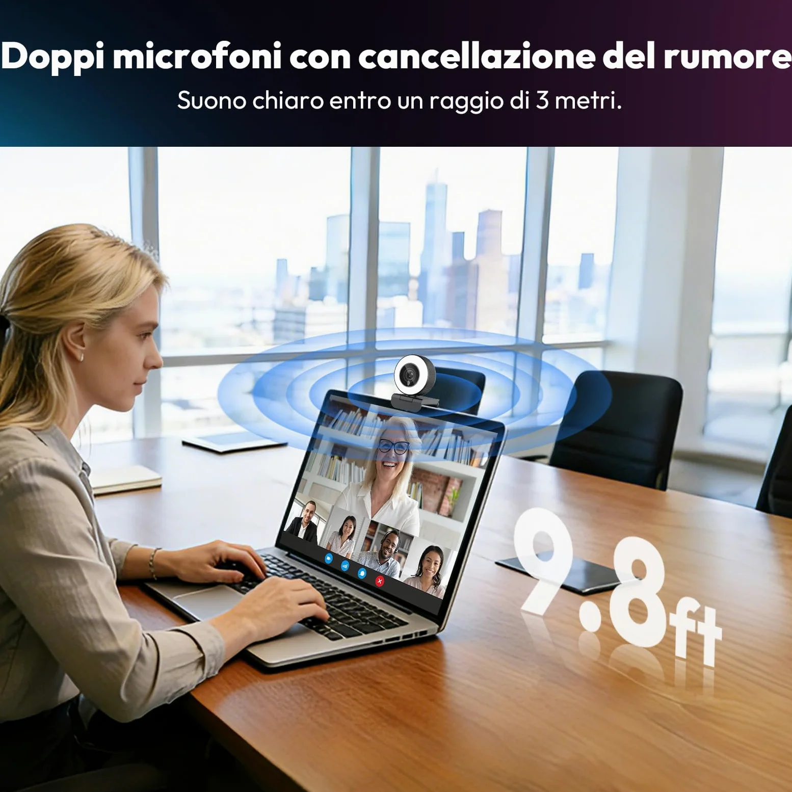Angetube Webcam 4K con Luce per PC: Luminosità a 3 Livelli, Messa a Fuoco PDAF, Doppio Microfono Noise Cancelling, Copertura Privacy, Streaming 1080P/60FPS, USB-A/C per Laptop/Mac/Teams