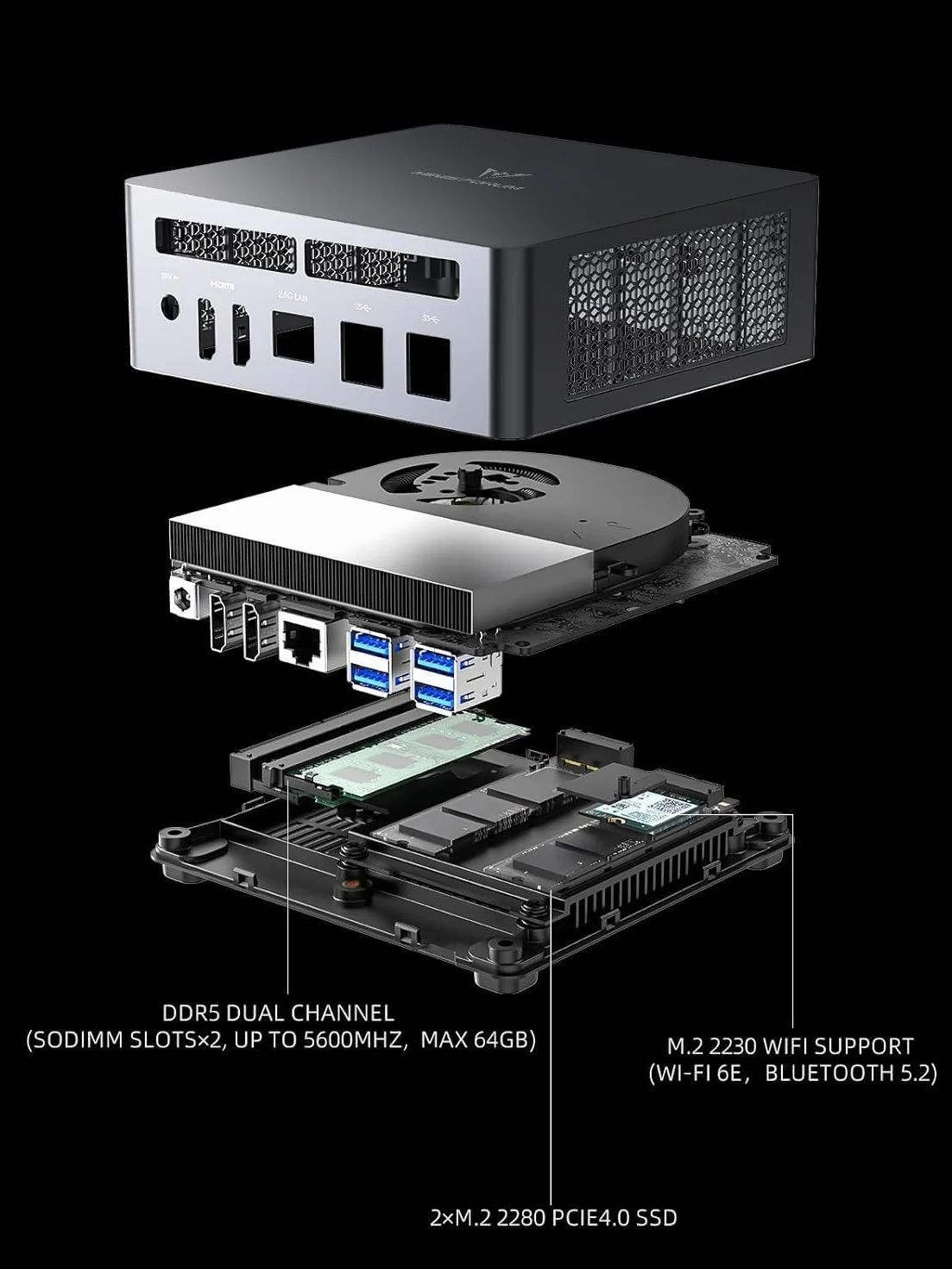 MINISFORUM Venus UM790 Pro Mini PC AMD Ryzen 9 7940HS hasta 5,2 GHz 32 Go DDR5 1 A SSD con AMD Radeon 780M, 4X USB3.2,2X USB4, 2X HDMI 2.1, 2X PCIe4.0,Wi-FI 6E /BT5.3,RJ45 2,5G