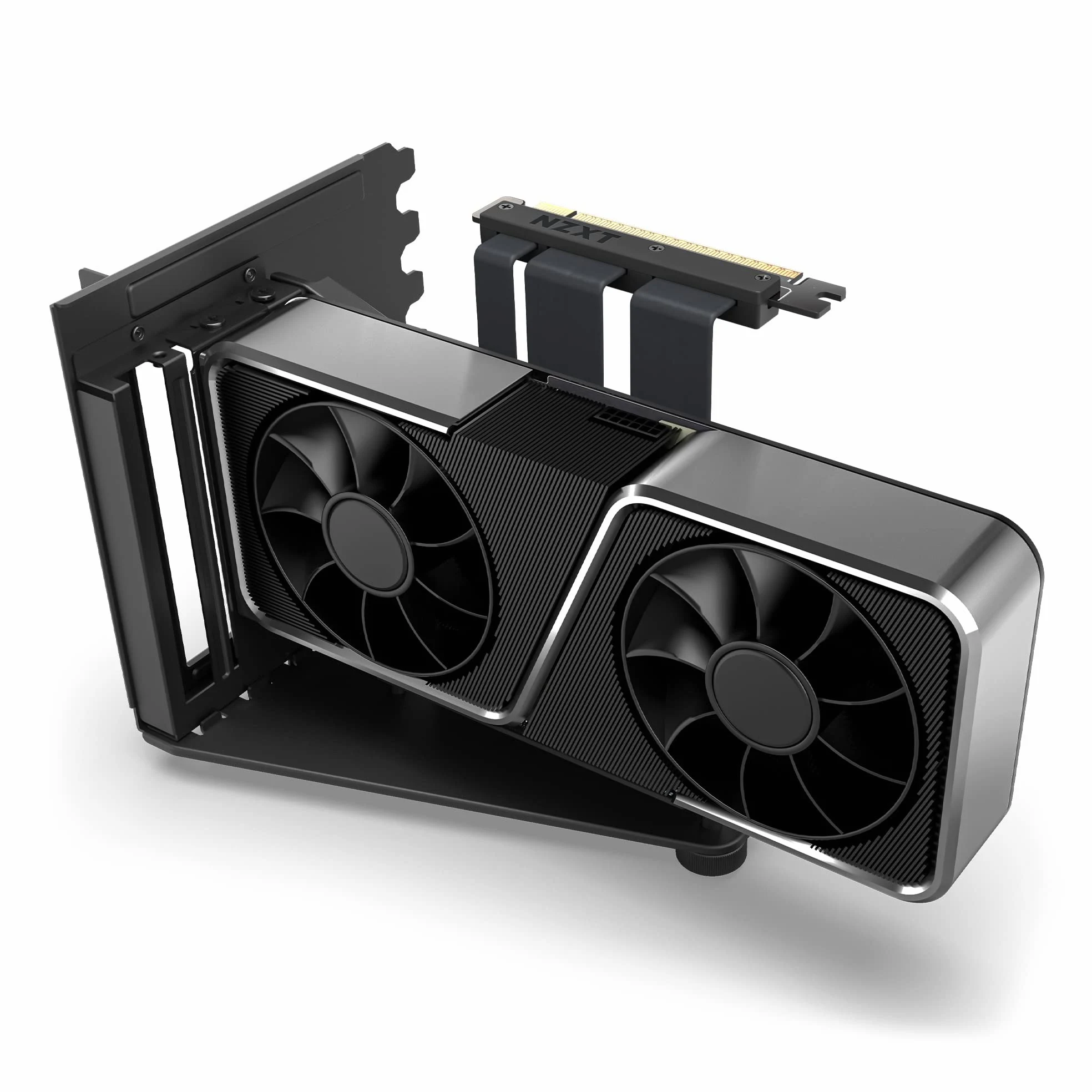 NZXT Kit di montaggio verticale GPU - AB-RH175-B1-175 mm PCIe 4.0x16 Cavo Riser - Supporto GPU - Staffa in acciaio robusto - Nero