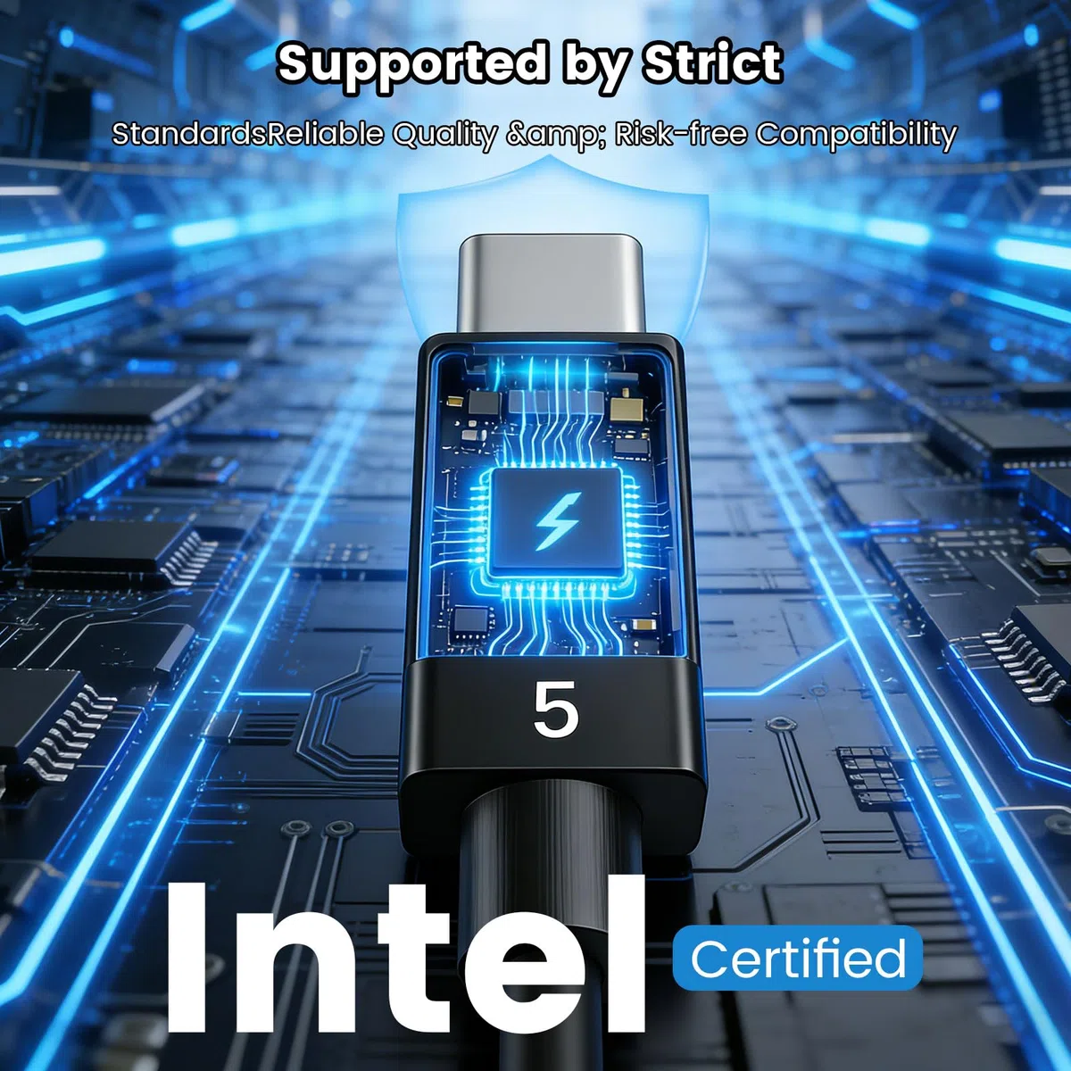 Thunderbolt 5 cavi Ultra High Speed 80Gbps USB C Thunderbolt 5 cavo con ricarica rapida PD da 240 W, display da 16 K/8 K, 5 cavi per MacBook, laptop, monitor, docking station e dispositivi USB-C (0,5