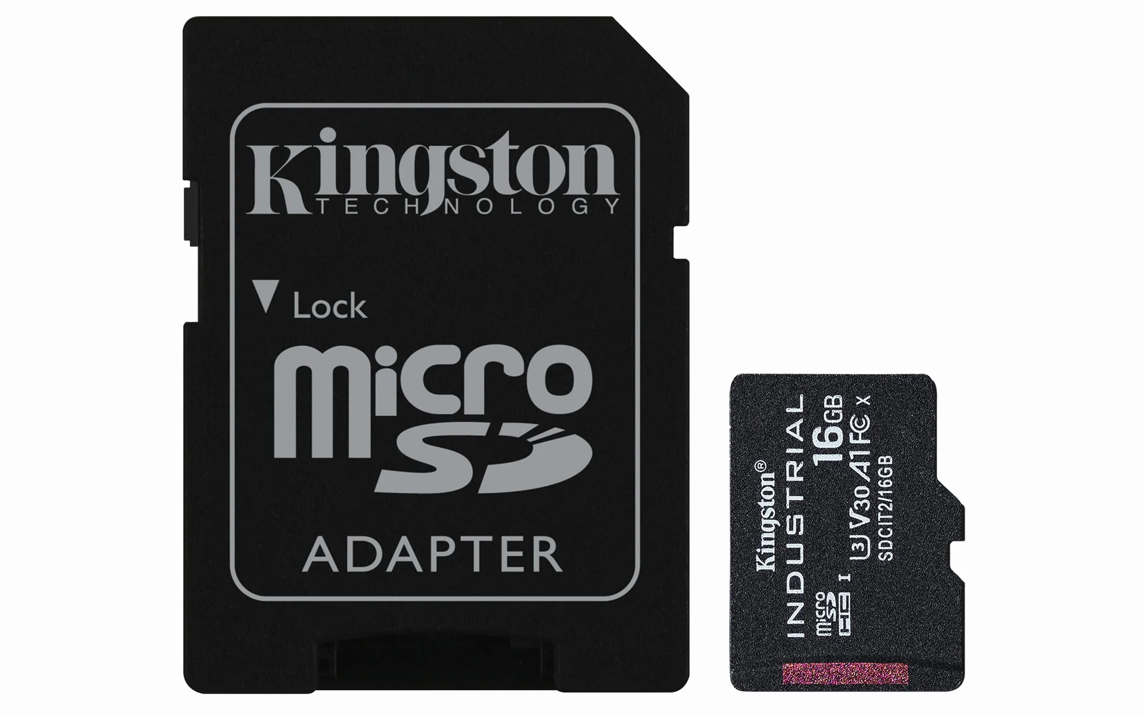 Kingston Industrial microSD -16GB microSDHC Industrial C10 A1 pSLC Scheda + Adattatore SD - SDCIT2/16GB