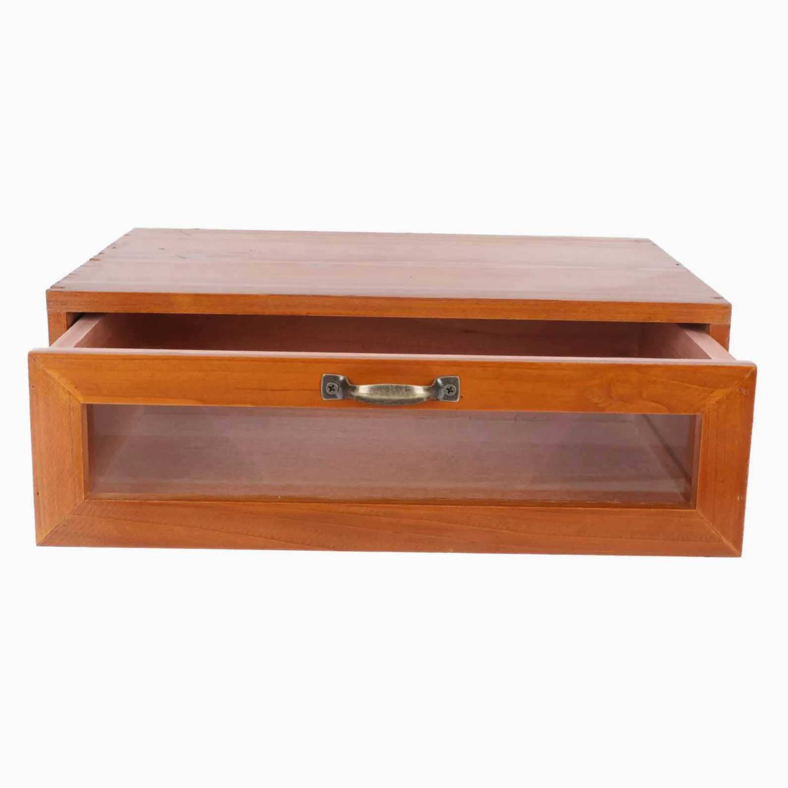 Supporto per Monitor retrò in Legno e Ferro Cassetto | Organizzatore da Scrivania per Ufficio, per Articoli di Cancelleria e Cosmetici, Stile Semplice Elegante