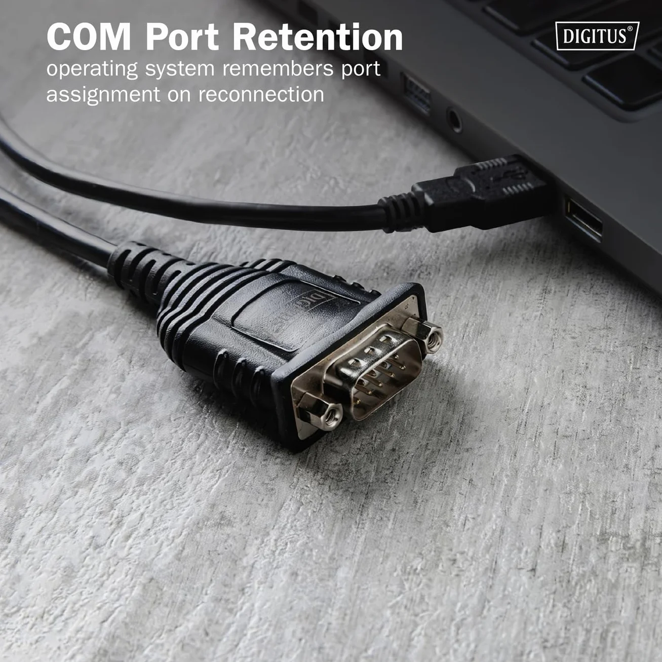DIGITUS DA-70172 – Cavo Adattatore da USB 2.0 a RS232 – USB-A, connettore DB9 – Lunghezza 1,8 m – Chipset FTDI – velocità di Trasmissione Dati da 75 a 128.000 BPS – Ritenzione Porta Com – Nero