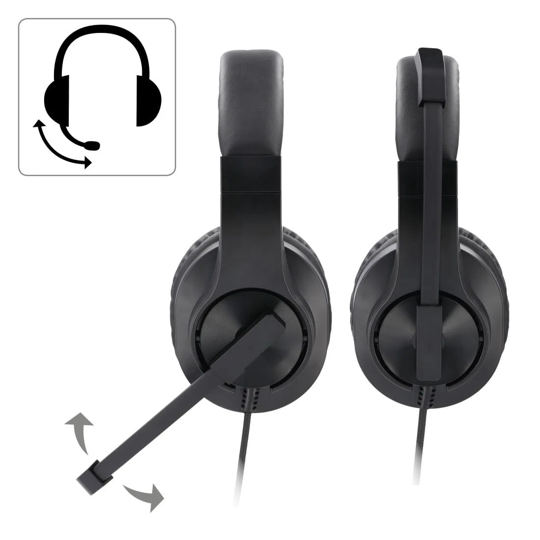 Hama Cuffie per PC Over Ear con microfono (cuffie con regolazione del volume e braccio microfono regolabile, per videoconferenze, home office, call center, eLearning, 2 connettori jack da 3,5 mm) nero
