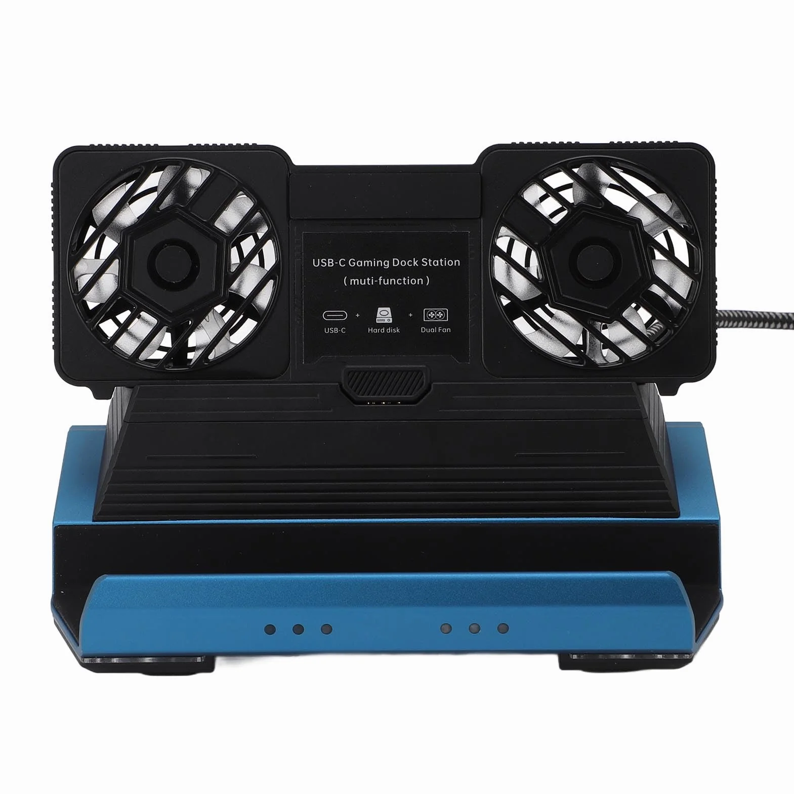 Docking Station 10 in 1, Doppie Ventole di Raffreddamento 100 W PD Gigabit Ethernet USB 3.0 5 Gbps NVMe Slot 4K 60 Hz HD Hub di Interfaccia Multimediale per Dispositivi di Gioco Portatili
