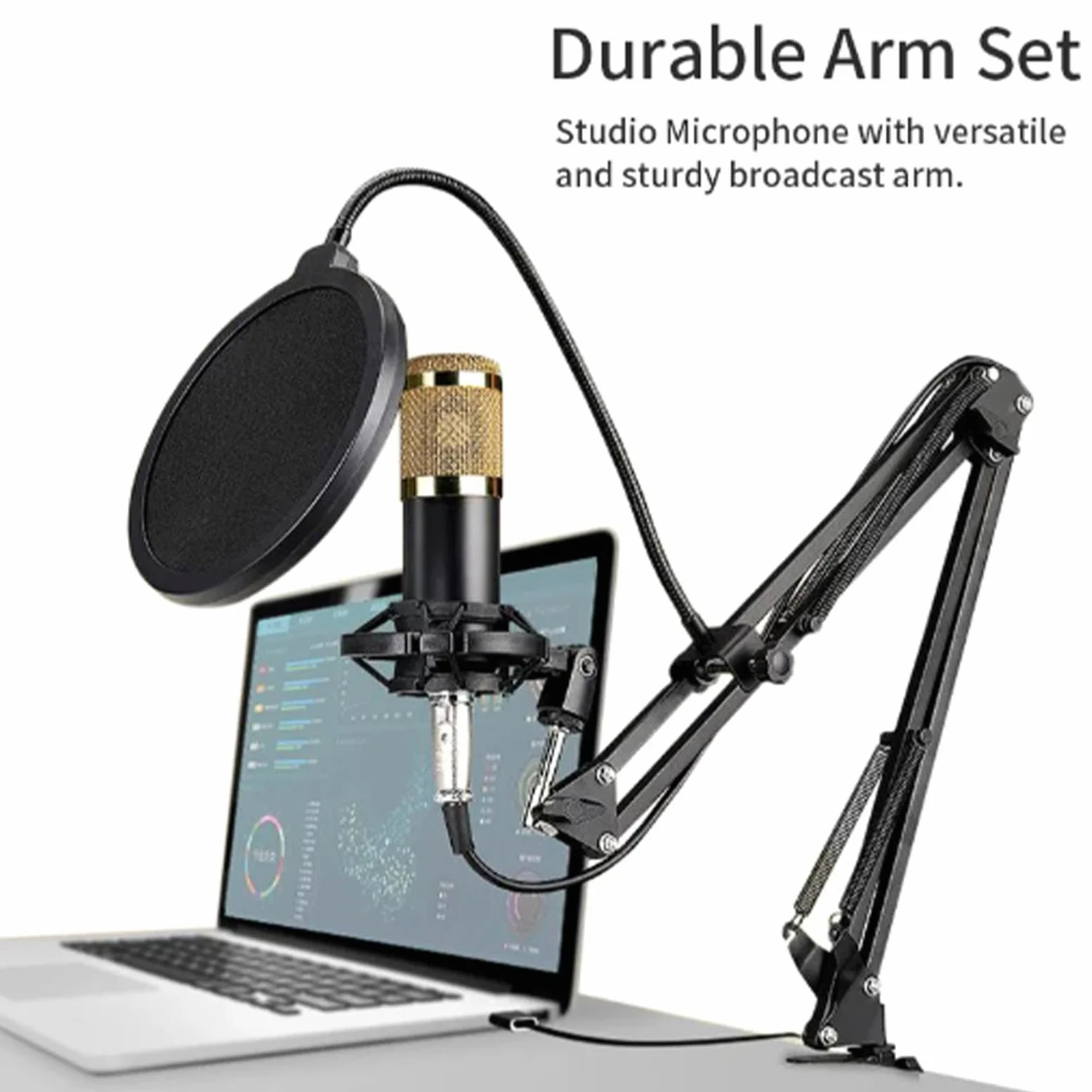 Set microfono per registrazione Scheda audio streaming supporto microfono | Plug And Play Per Registrazione In Studio, Video Live, Podcast, Cantanti, Doppiatori