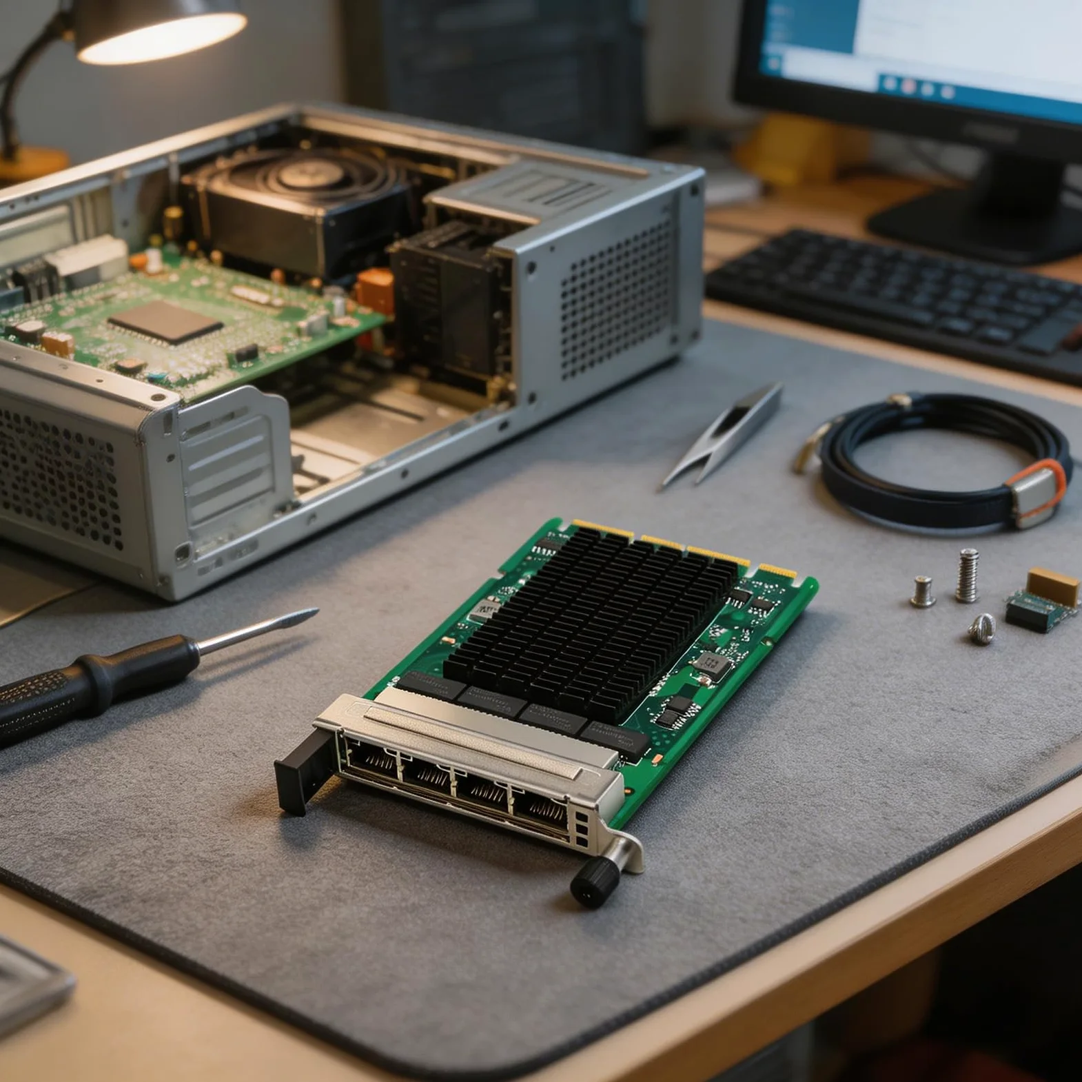 Efficiente scheda rete per server Gigabit a 4 porte conforme a OCP3.0 per data center Adattatore Gigabit Ethernet a porta quadrata