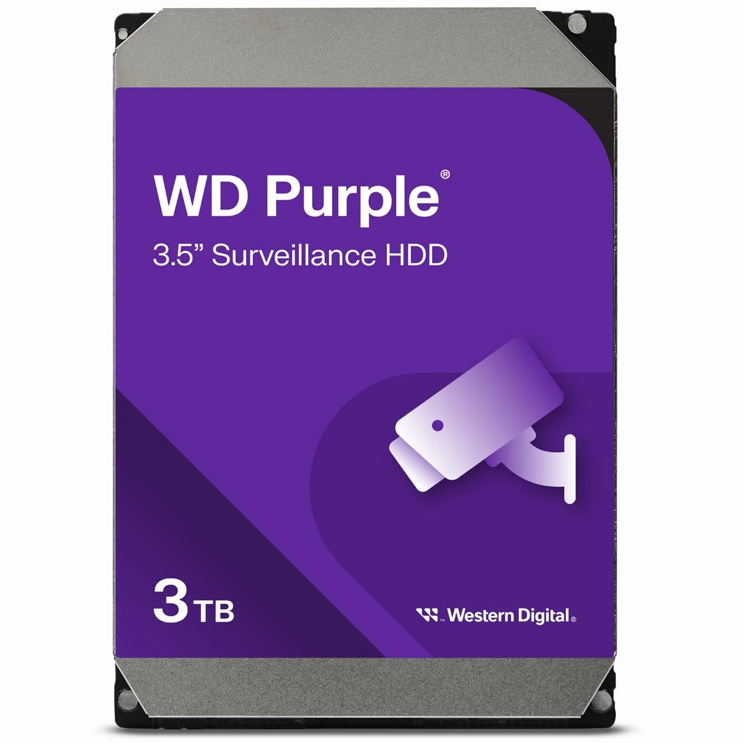 Western Digital WD30PURZ WD Purple Hard Disk per Videosorveglianza con Tecnologia Allframe 4K 3.5 Pollici SATA 6 GB/s 180TB/Anno, 64 MB Cache, 5400 RPM, 3 TB, Grigio