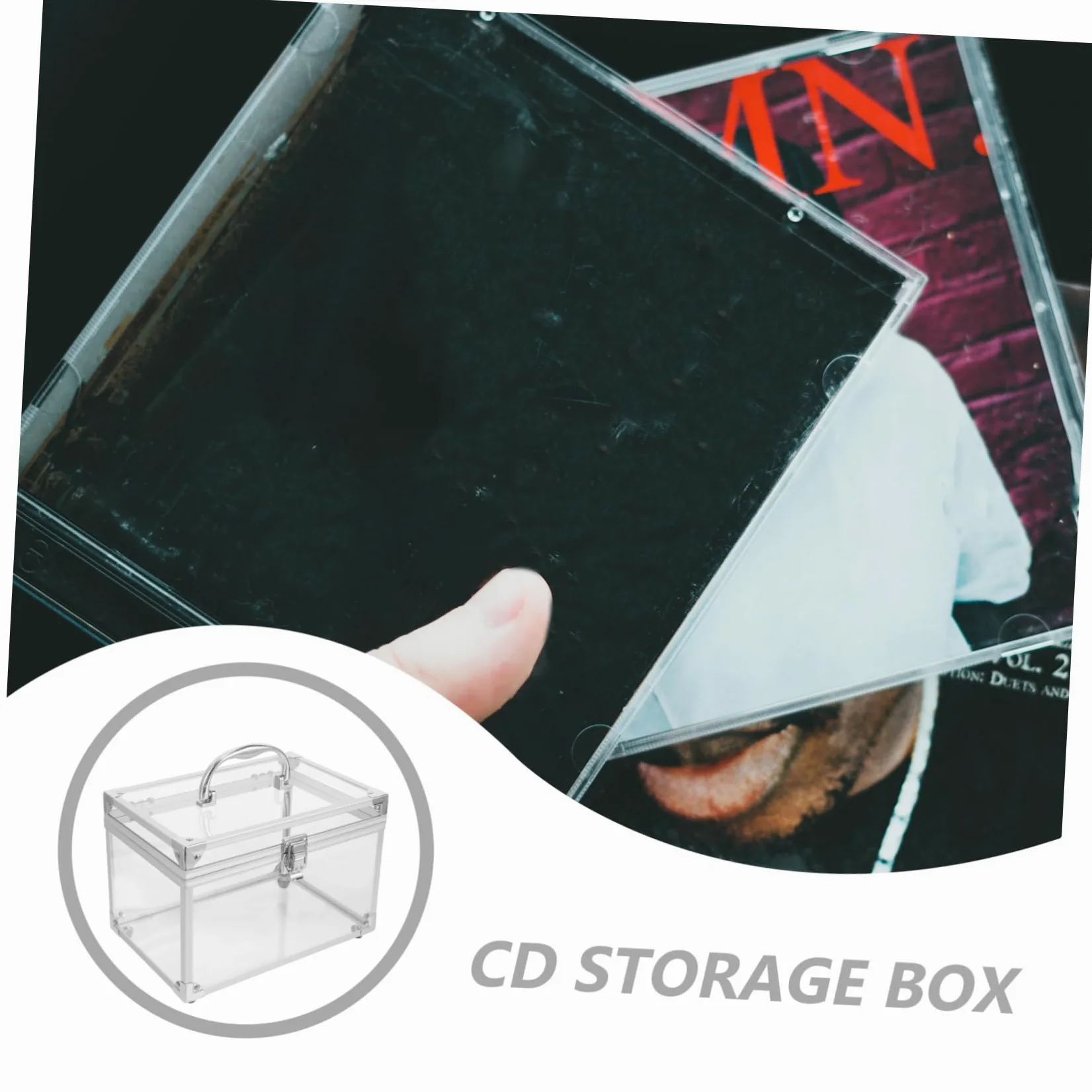 NUOBESTY Contenitore Porta Cd e Scatola Per Dvd Con Coperchio, Custodia Porta Dischi Portatile Resistente Per Archiviazione Cd e Dvd, Organizer Compatto Per Collezione Musica e Film in Casa