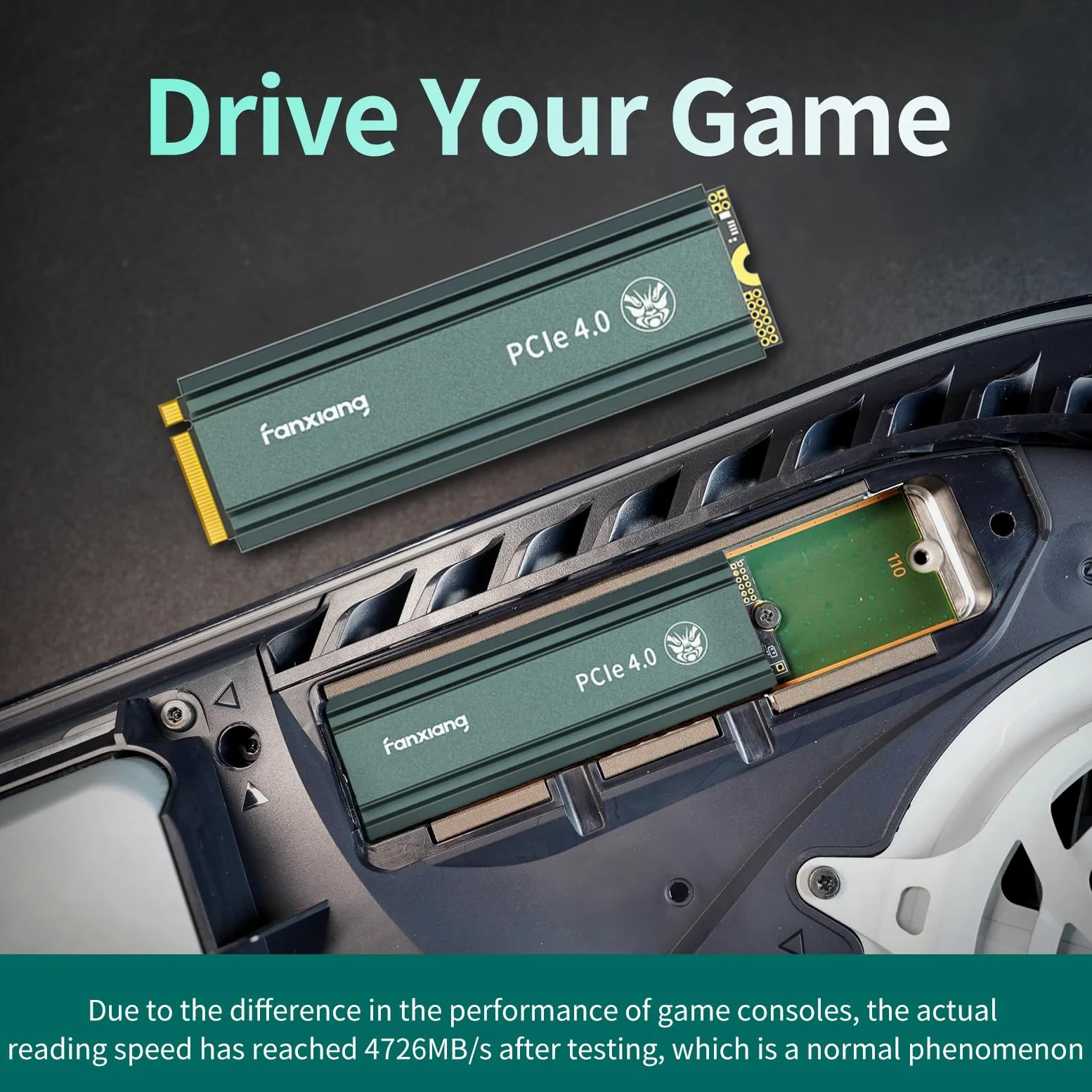 fanxiang S660 SSD 1TB PCIe 4.0 NVMe SSD M.2 2280 Unità a Stato solido Interna Con Dissipatore di Calore, Fino a 5000MB/s, Cache SLC Dinamica, Compatibile con PS5 e Computer