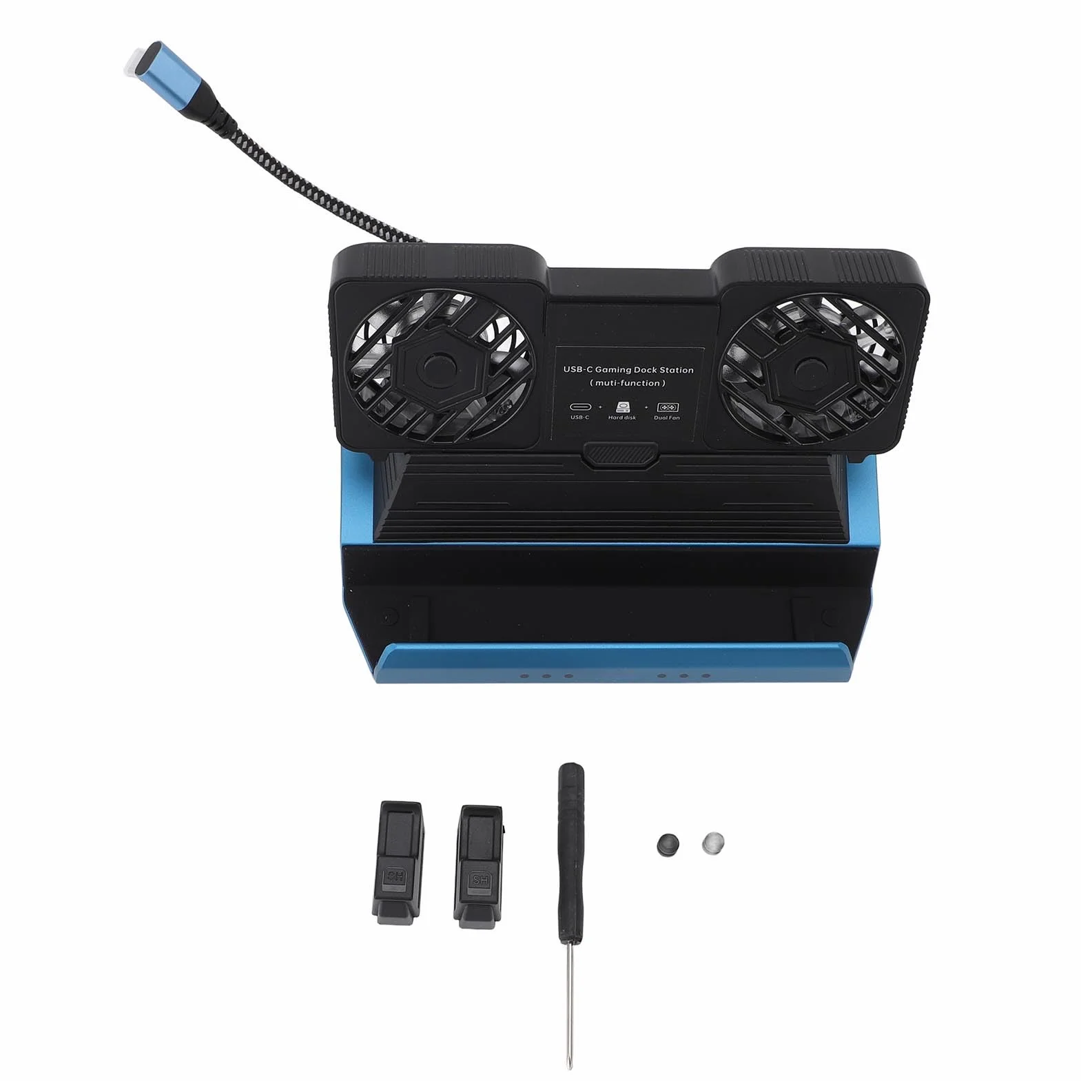 Docking Station 10 in 1, Doppie Ventole di Raffreddamento 100 W PD Gigabit Ethernet USB 3.0 5 Gbps NVMe Slot 4K 60 Hz HD Hub di Interfaccia Multimediale per Dispositivi di Gioco Portatili