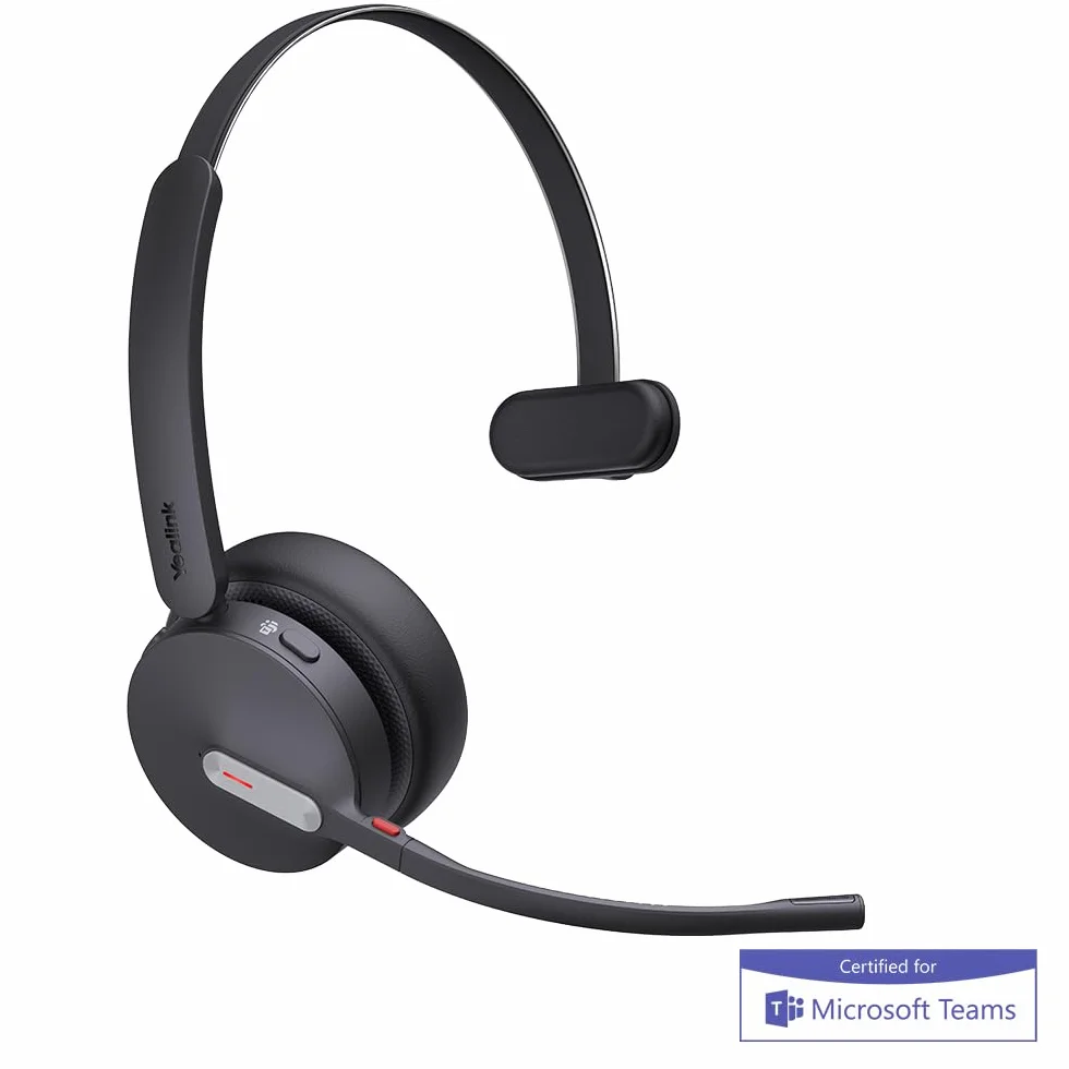 Yealink BH70 Mono Auricolare Bluetooth Wireless con Supporto di Ricarica e USB-C/A per connessione PC - Certificato per Team