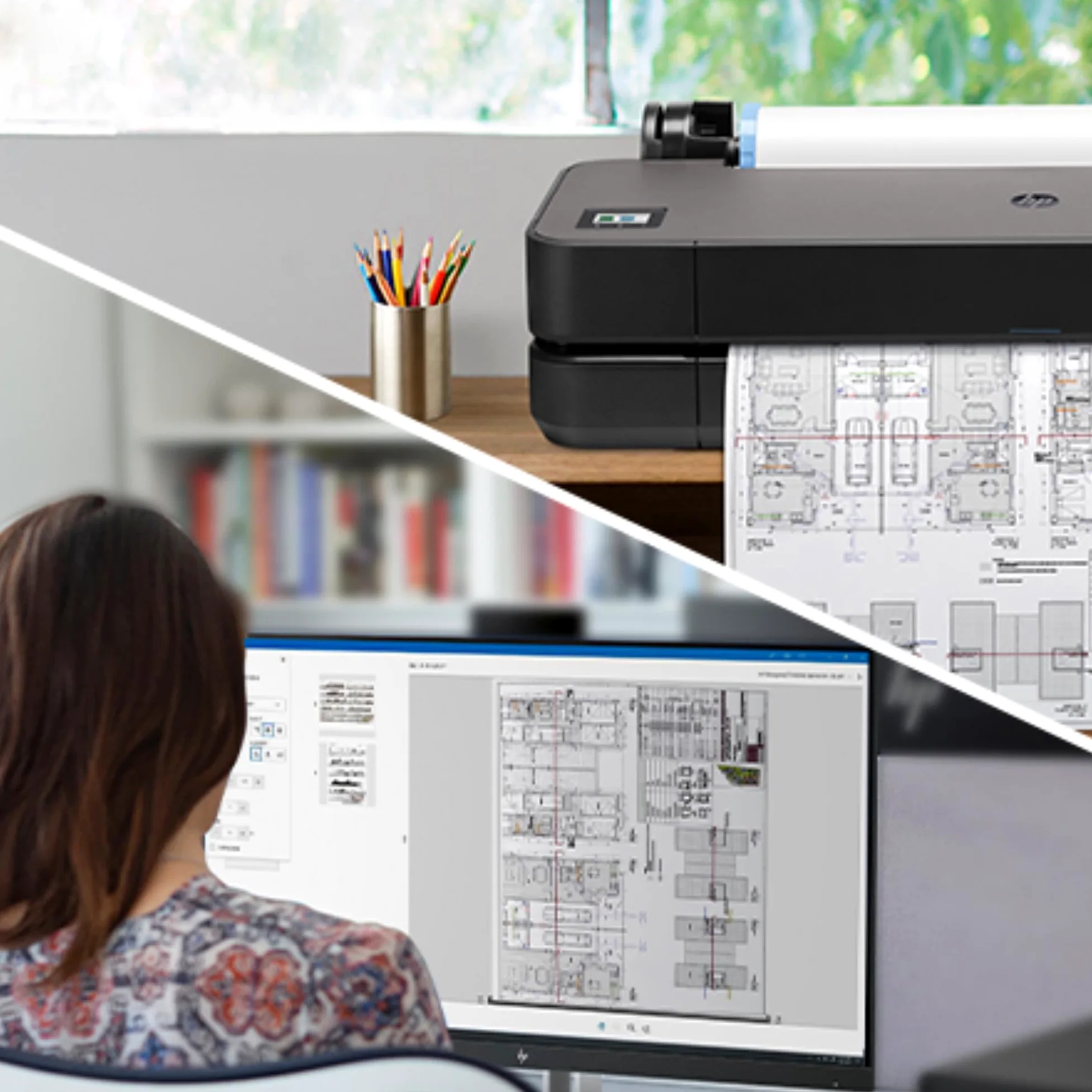 HP DesignJet T210 Stampante per Grandi Formati da 61 cm 8AG32D, Formati supportati da A4 ad A1, velocità 59 Pagine A1 all’Ora, Gigabit Ethernet, USB, Wi-Fi, Garanzia 1 Anno, Nero