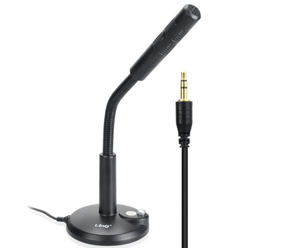 Microfono per computer jack 3.5mm Plug Play da tavolo con pulsante Mute per videoconferenze aziendali, lezioni online, registrazione, podcasting, giochi, chat, Skype (jack M580)