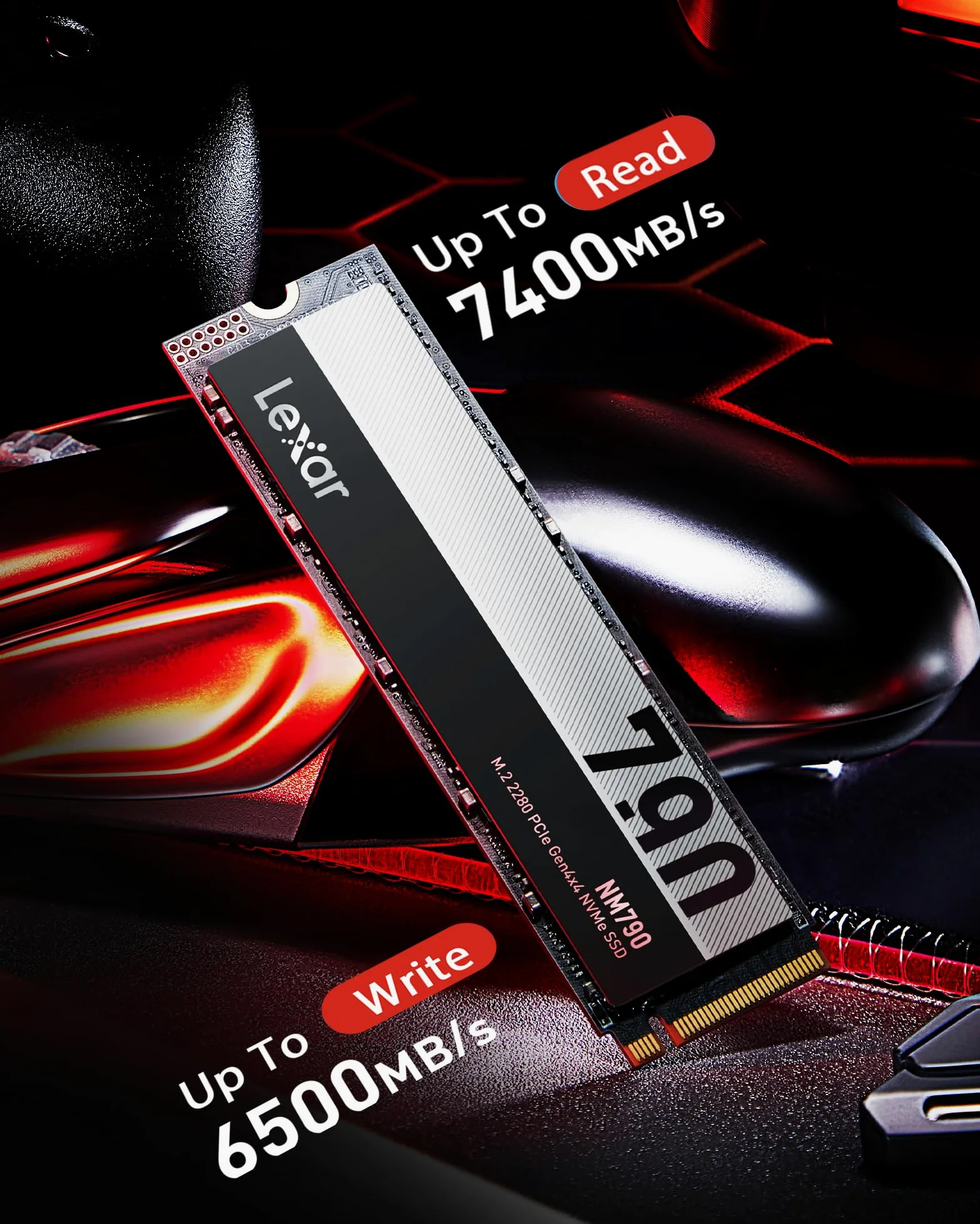 SSD M.2 Lexar 4TB PCIe Gen 4X4 NM790 NVMe