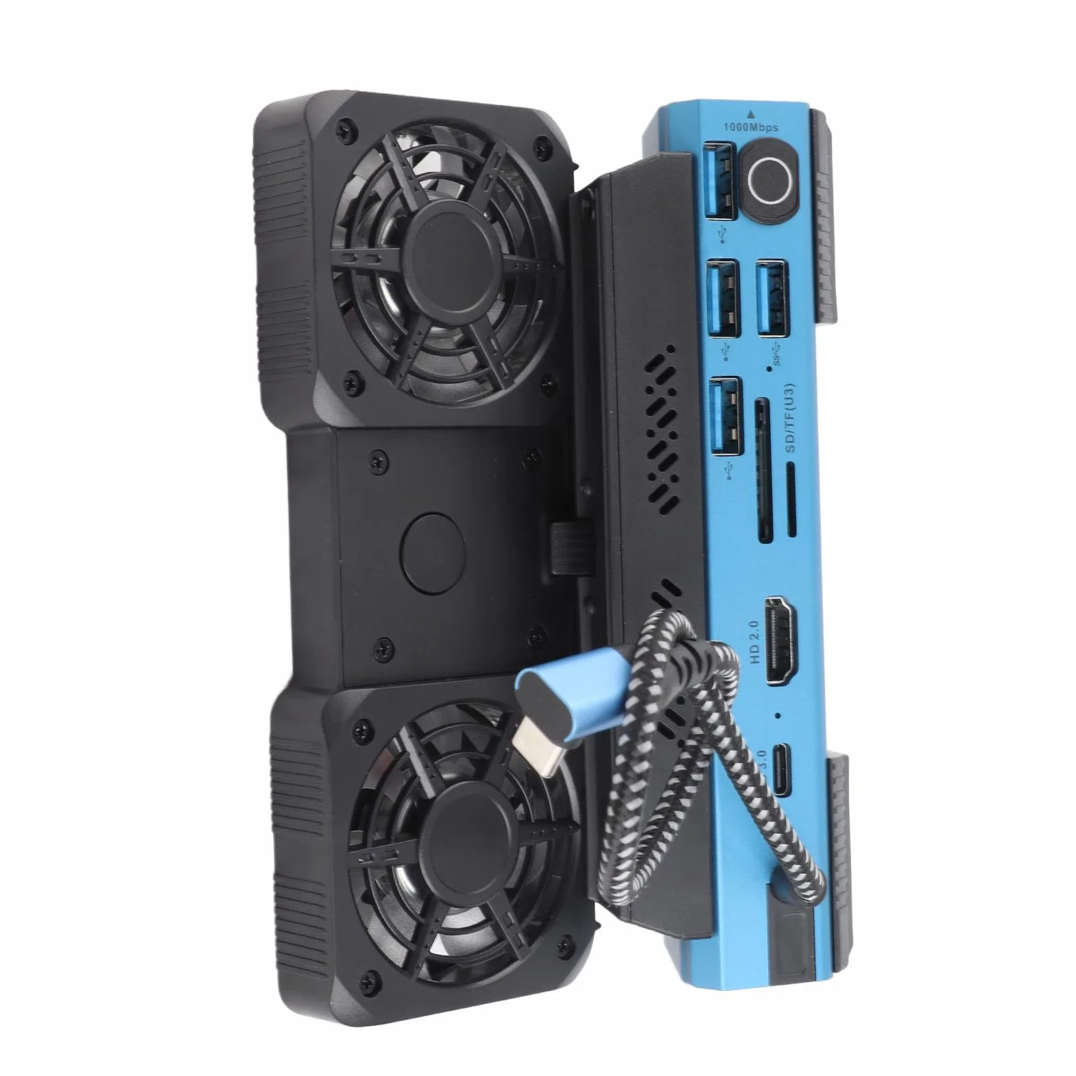9 in 1 Stazione Docking per il Mazzo Steam, Rog Ally X, Legion Go, Claw, Dock Console da Gioco con Ventola di Raffreddamento a Doppio Raffreddamento, 4 Porte USB, Ricarica PD