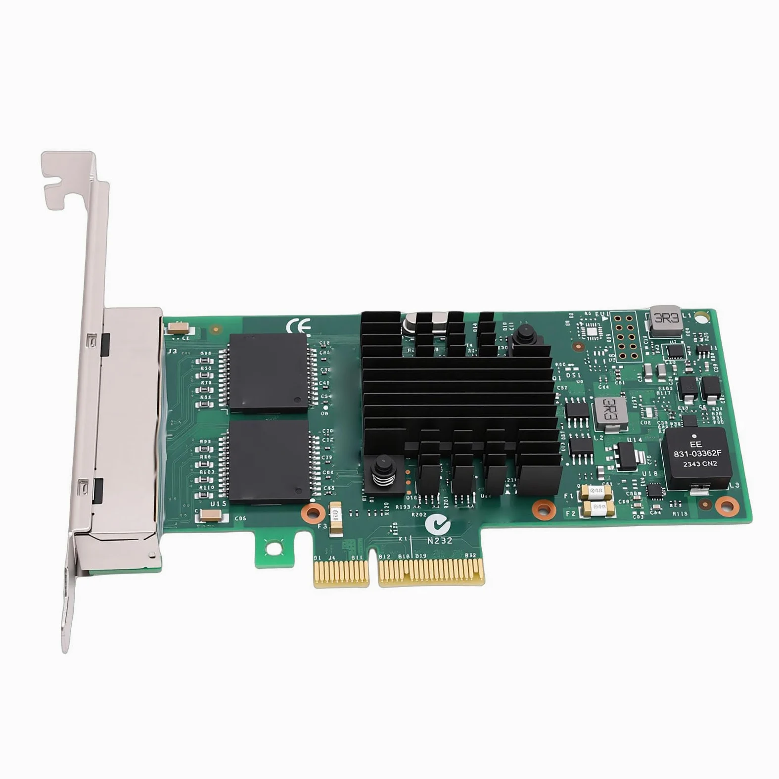 Cryfokt Scheda di Rete Gigabit PCIe a 4 Porte Chipset 82580 Adattatore Ethernet Quad RJ45 con Staffa a Basso Profilo Scheda di Rete Server per PC Desktop Industriali e Workstation