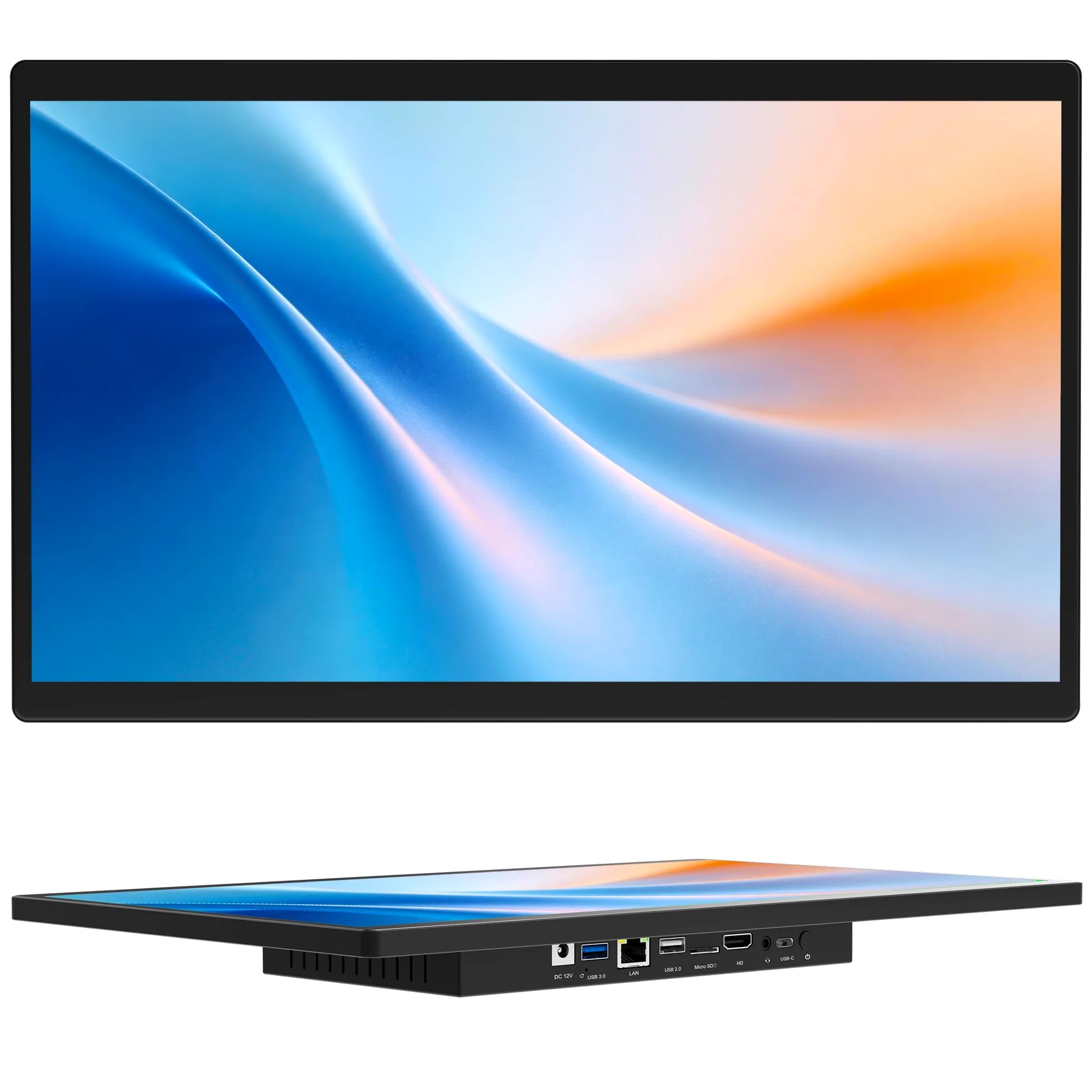Industrie Panel PC Industriale Pannello PC 21,5 Pollici, Fanless Touchscreen Computer All in One Win11 Pro N100 8GB RAM 128GB ROM, 1920 * 1080 IPS, 2xUSB3,0, 2xUSB2,0, 2xLAN, Type-C, HDMI