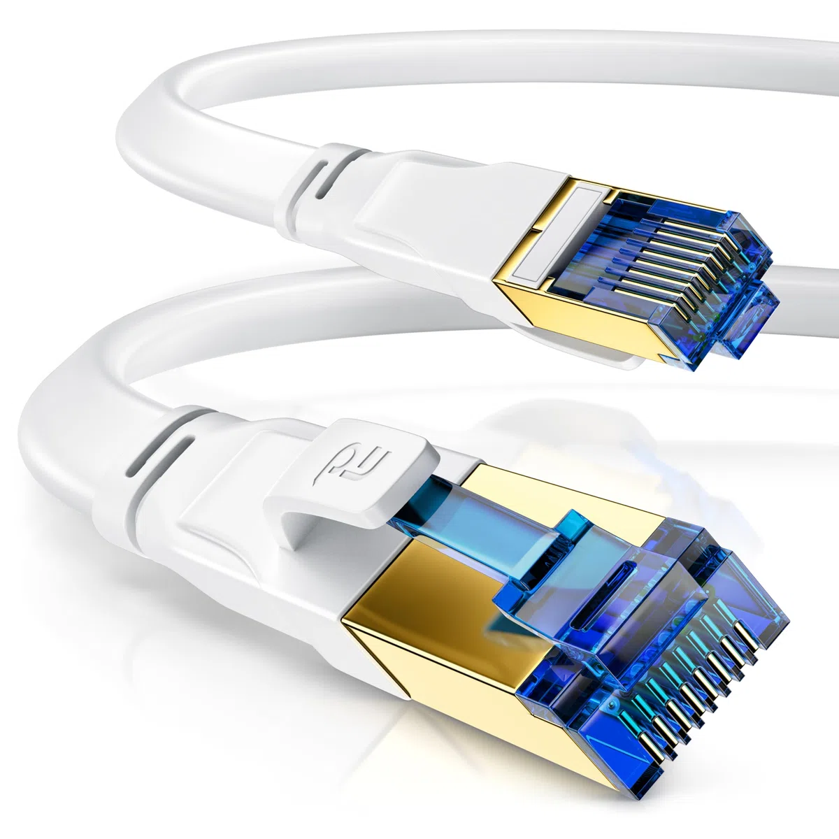 CSL - Cavo di Rete CAT 8.1 Piatto, 40 Gbits, 10 m, Patch LAN, RJ45, Velocità in Fibra Ottica 40000 Mbits, di Posa Cat 6 Cat 7 Cat 8
