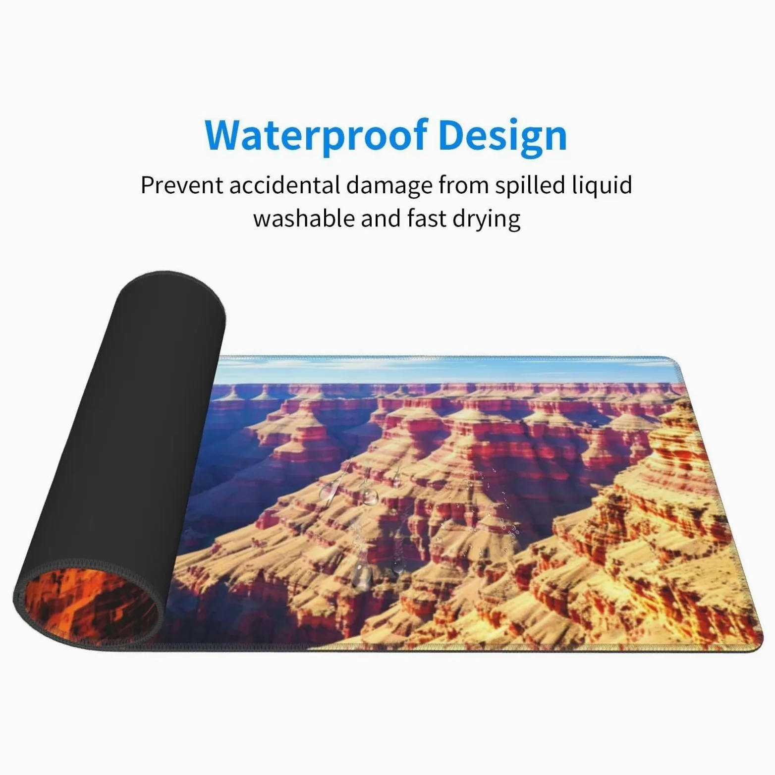 Tappetino Mouse, Tappetino Mouse Gaming Grande XXL 1500x800x3mm Tappetino Scrivania Mouse Pad, Base in Gomma Antiscivolo, Bordi Cuciti,Lavabile, Mousepad per Ufficio e Gaming (Grand Canyon) R-120