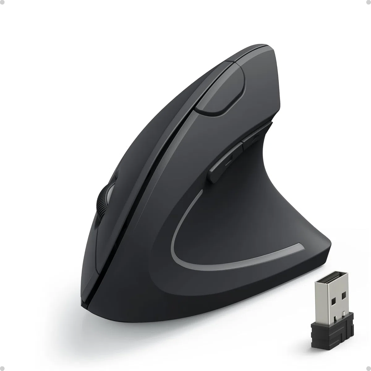 Anker Mouse Verticale Wireless - Mouse Senza Fili con Impugnatura Verticale e Design Ergonomico, Nero
