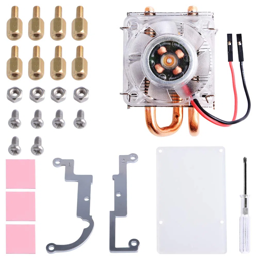 GeeekPi Raspberry Pi Low-Profile CPU Cooler, Raspberry Pi Orizzontale Ice Tower Cooler, Ventola RGB con Raspberry Pi dissipatore per Raspberry Pi 4 Modello B e Raspberry Pi 3B +/3B (Argento)