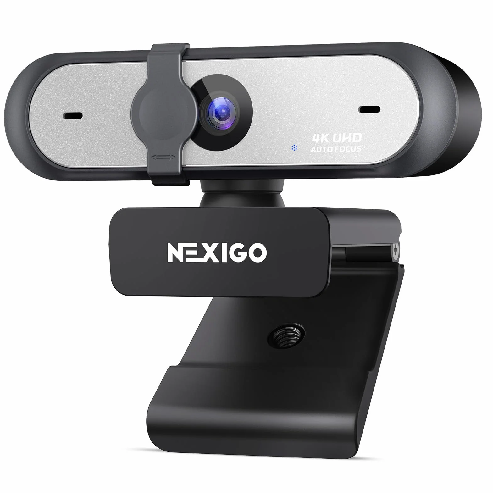 NexiGo N660P Pro Webcam 4K Con Lente Senza Distorsione, 1080P 60 FPS Autofocus, 3DNR, Microfoni Riduzione Rumore E Copertura Privacy, Webcam Gaming Streaming PC Mac Switch 2, Nero