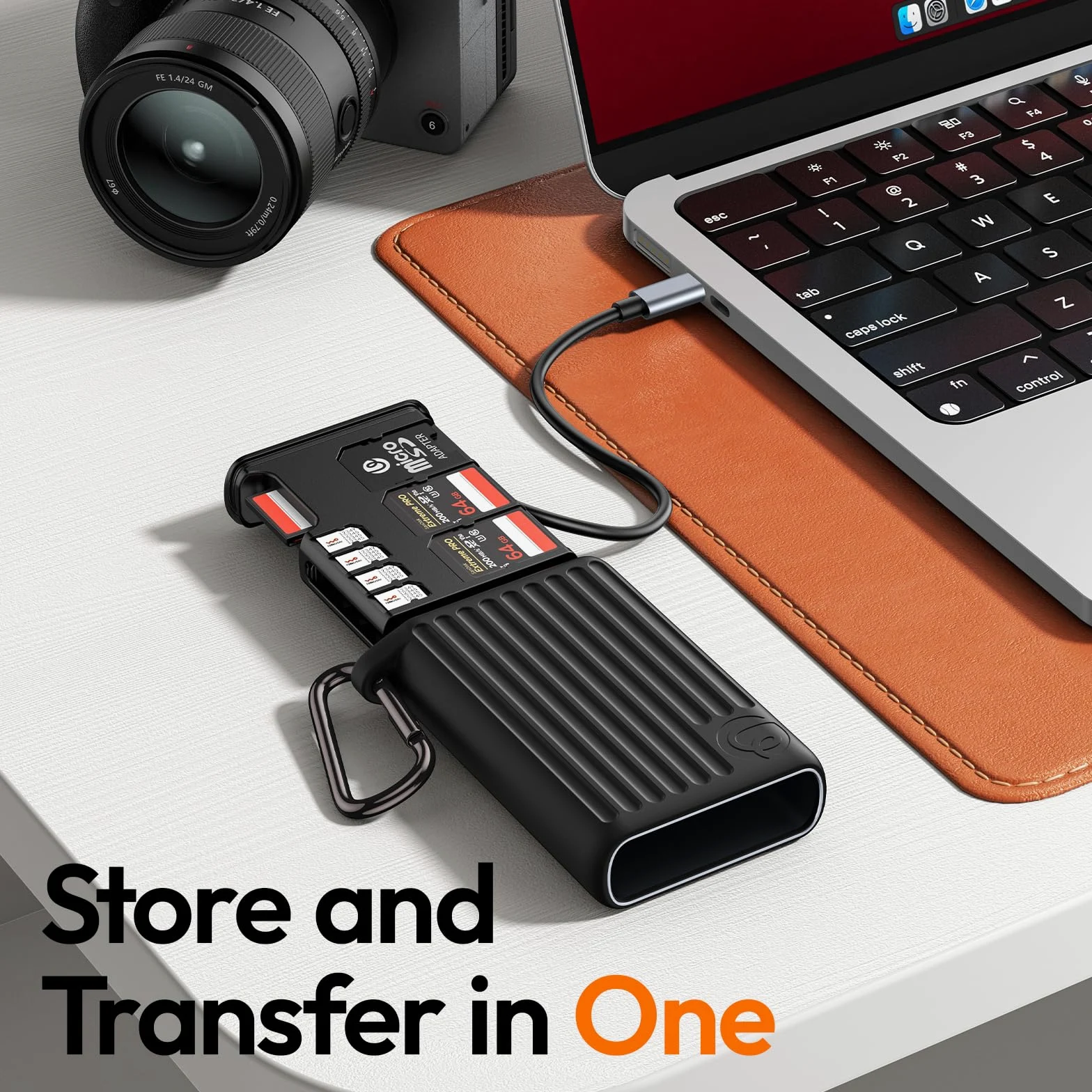ULANZI MCR-01 - Custodia per lettore di schede SD ad alta velocità, lettore di schede USB 3.2 CFexpress A, 2 in 1, supporto per lettore di schede SD/Micro SD, custodia impermeabile, custodia per