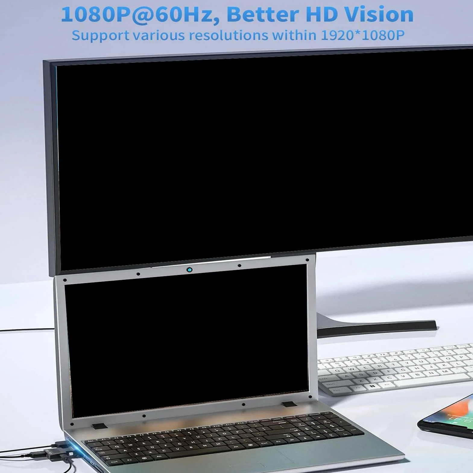 Topiky Adattatore Adattatore VGA a HDMI, Convertitore Adattatore Interfaccia Multimediale VGA a HD con Porta Audio da 3,5 Mm, Convertitore VGA Maschio a HDMI Attivo 1080P Supporta la