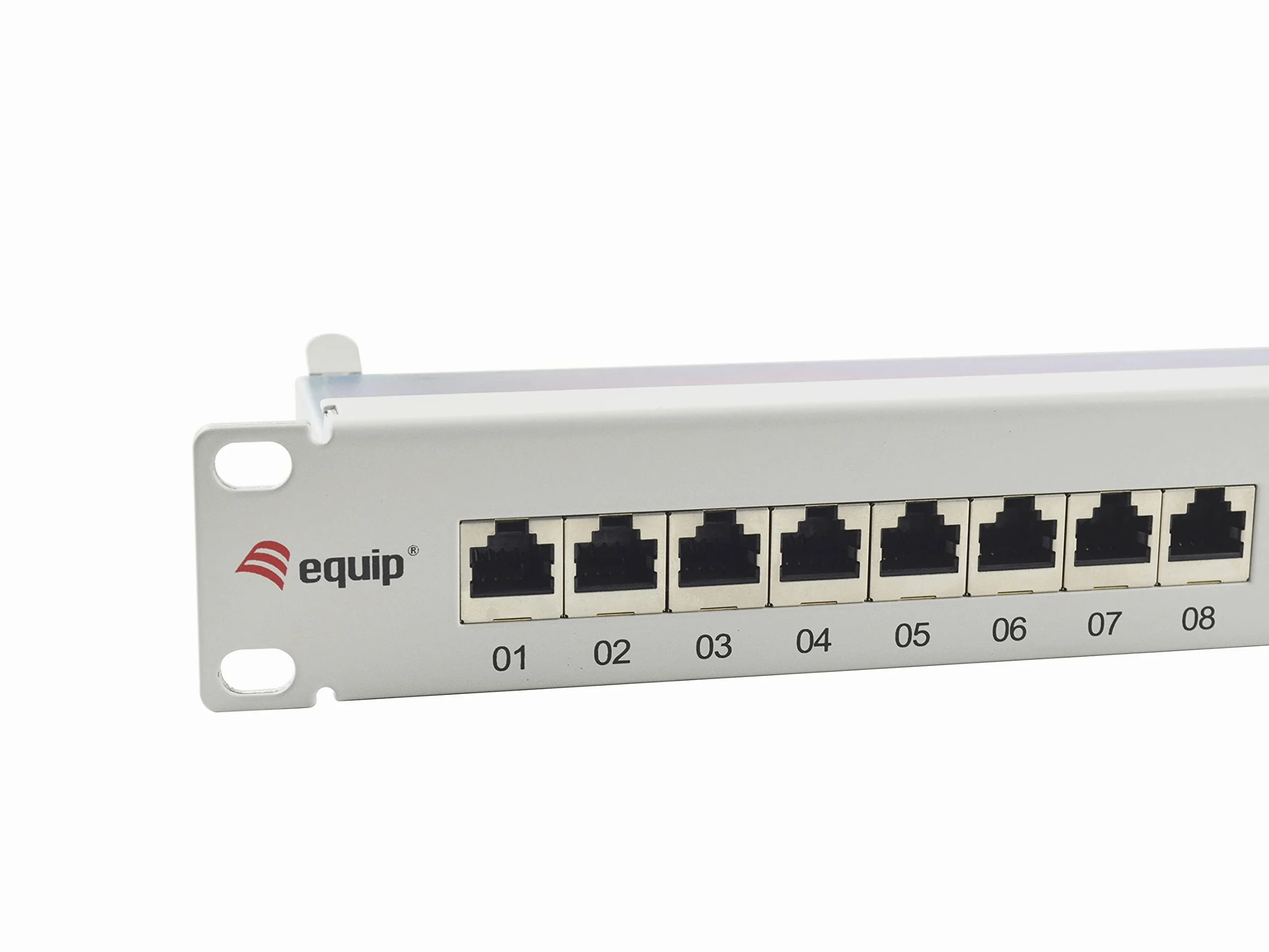 EQUIP 326525 24-Port Cat.6A Shielded Patch Panel Light Grey