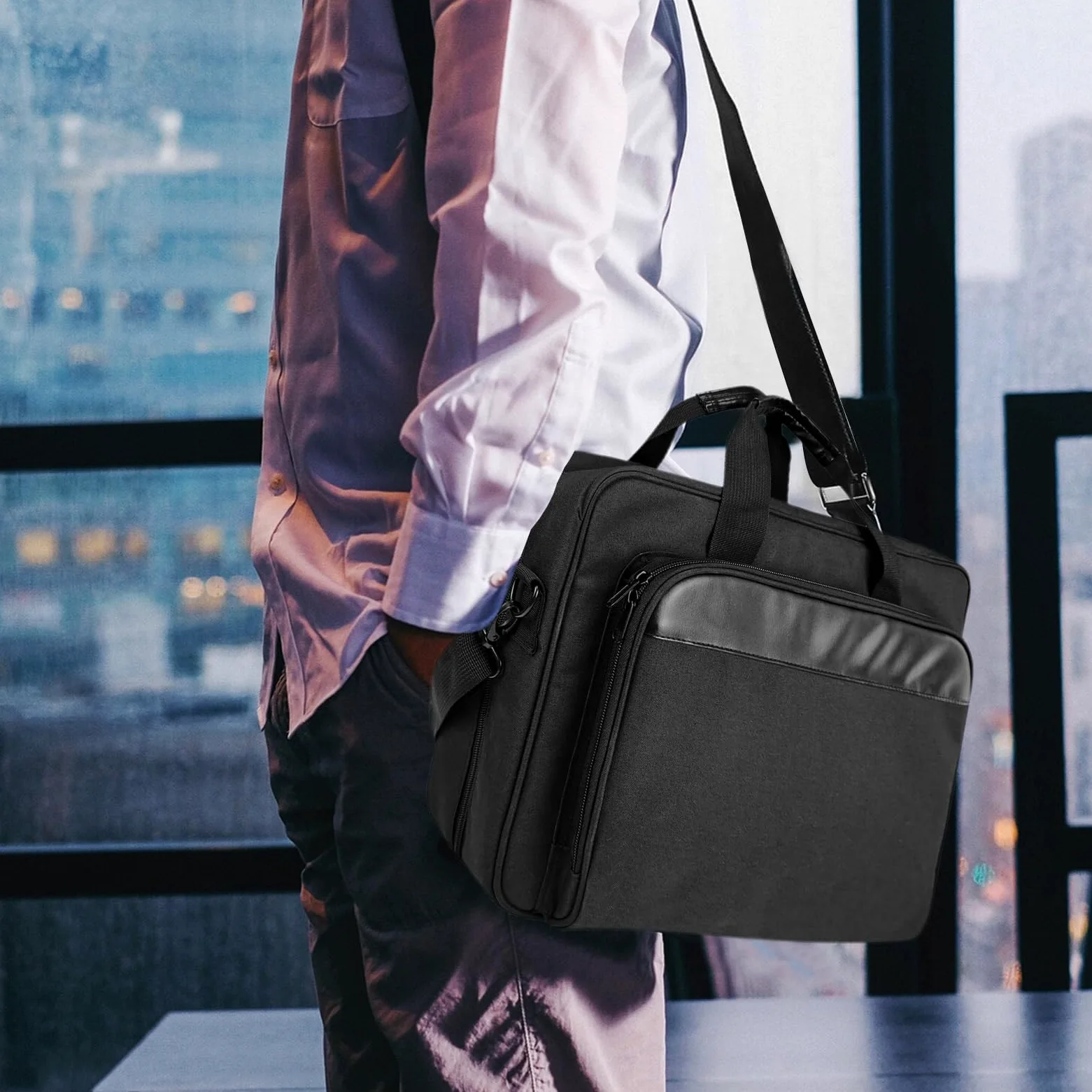 Custodia da trasporto per stampante portatile,Borsa da trasporto grande | per laptop | Custodia imbottita per stampante mobile con tracolla e carrello per viaggi, affari, ufficio e lavoro